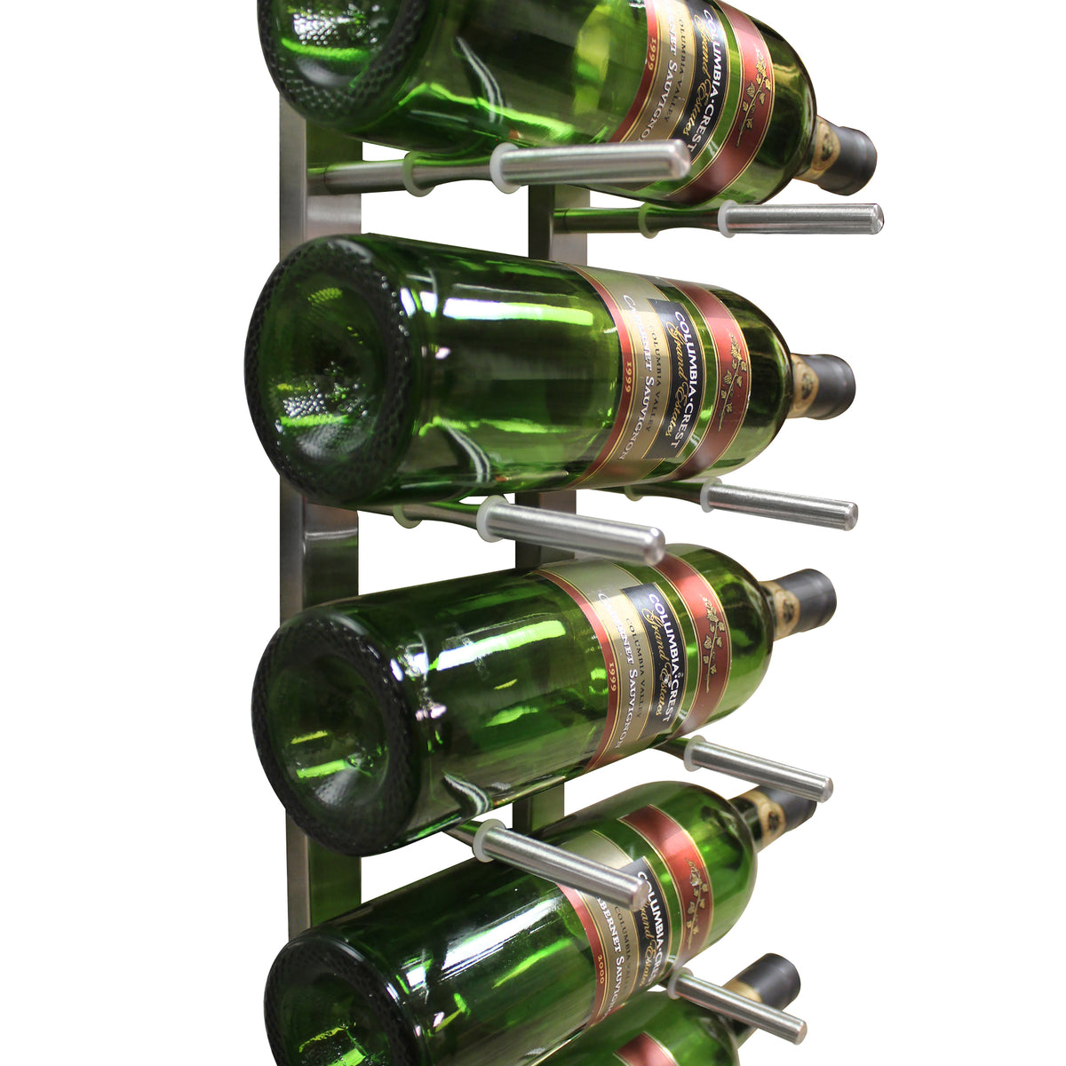 Vinotemp EP-PEGWALL9 Epicureanist Modern Peg Wine Rack, 9 Bottle Capacity, in Stainless Steel (EP-PEGWALL9S)