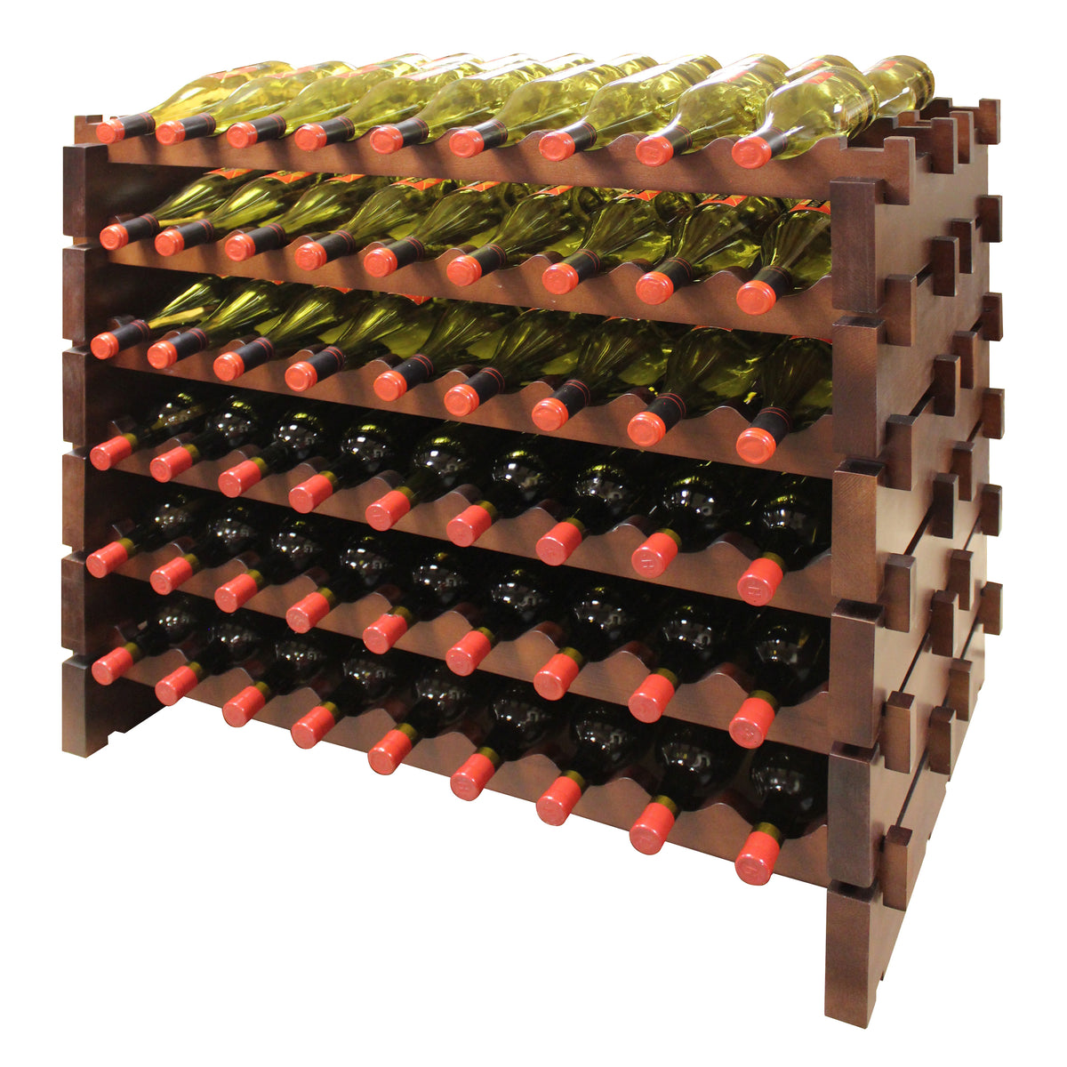 Vinotemp EP-4472-108 Double Modular Wine Rack, 108 Bottle Capacity, in Cherry (EP-4472-108S-C)