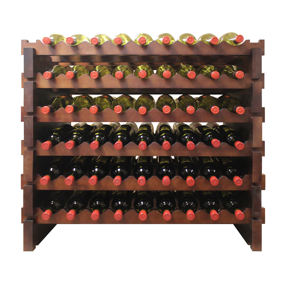 Vinotemp EP-4472-108 Double Modular Wine Rack, 108 Bottle Capacity, in Cherry (EP-4472-108S-C)