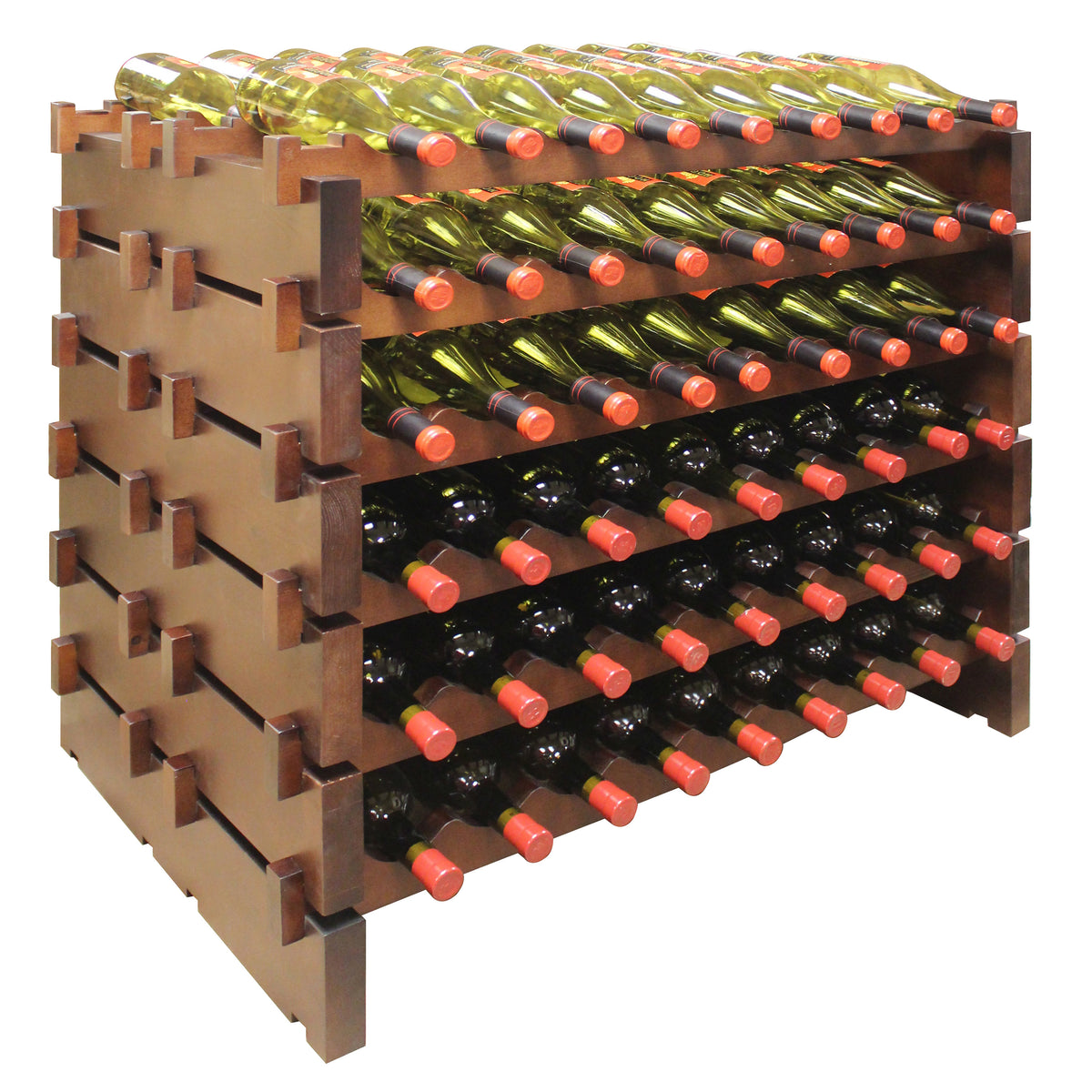 Vinotemp EP-4472-108 Double Modular Wine Rack, 108 Bottle Capacity, in Cherry (EP-4472-108S-C)