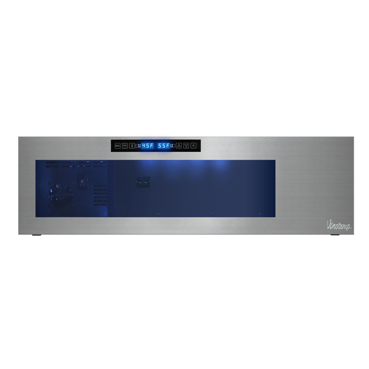 Vinotemp Il Romanzo Series Dual-Zone Open Display Wine Cooler, 6 Bottle Capacity, in Stainless Steel (IL-OW006-2Z)