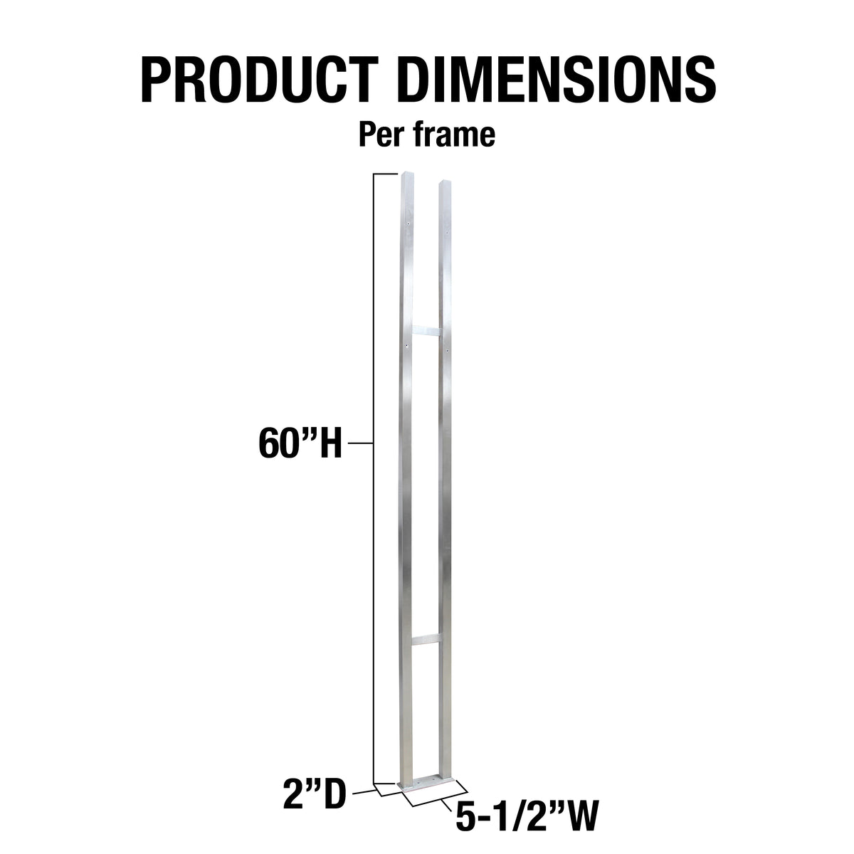 Vinotemp EP-RACKFC Epicureanist Floor to Ceiling Frame, 5 1/2"W x 2"D x 60"H, in Stainless Steel (EP-RACKFC-SS)