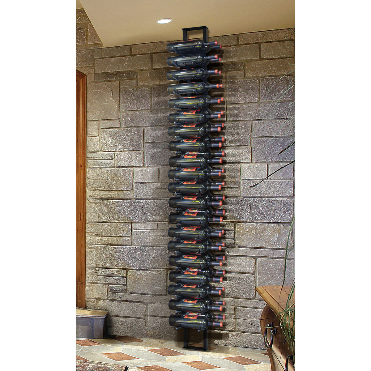 Vinotemp EP-RACKFC Epicureanist Floor to Ceiling Frame, 5 1/2"W x 2"D x 60"H, in Black (EP-RACKFC-B)