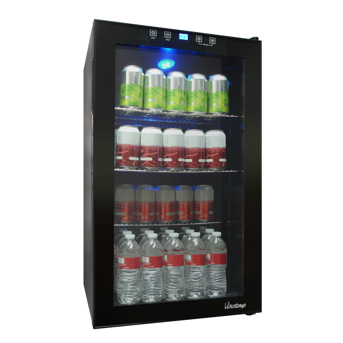 Vinotemp VT-BC34-TS Butler Series Beverage Cooler with Touch Screen Controls, 80 12 oz Can Capacity, in Black