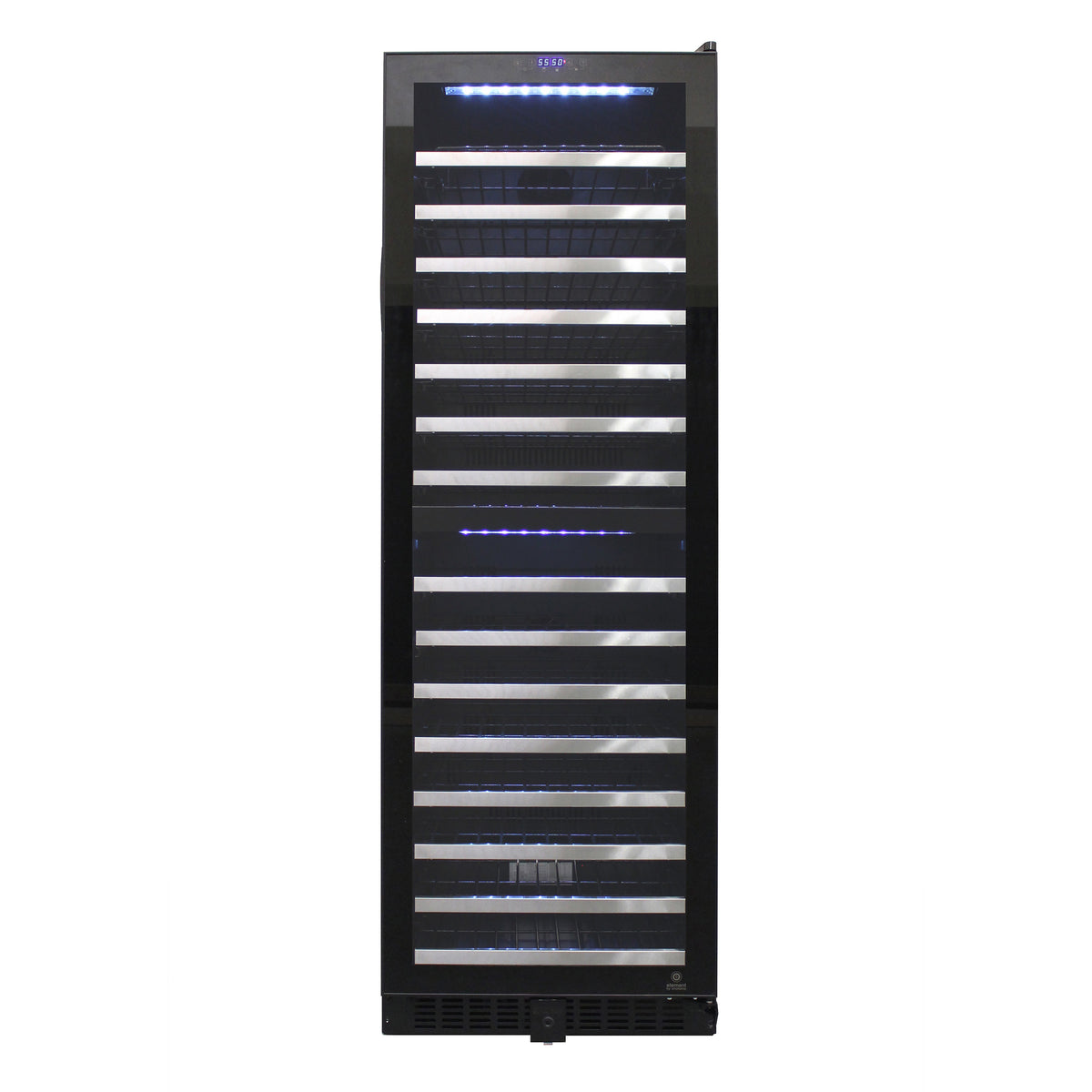 Vinotemp EL-142TSST Butler Series Dual-Zone Wine Cooler, 155 Bottle Capacity, in Black