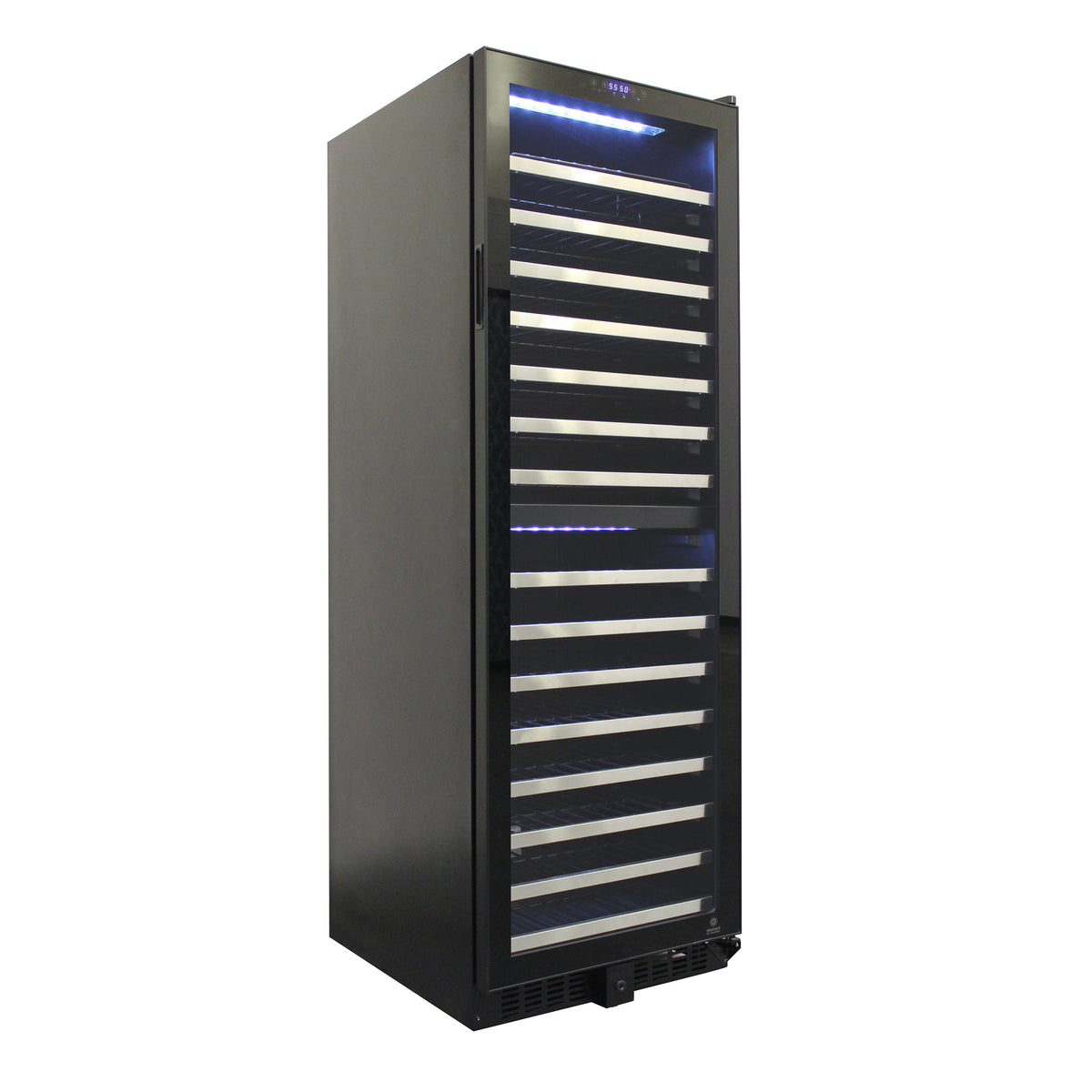 Vinotemp EL-142TSST Butler Series Dual-Zone Wine Cooler, 155 Bottle Capacity, in Black