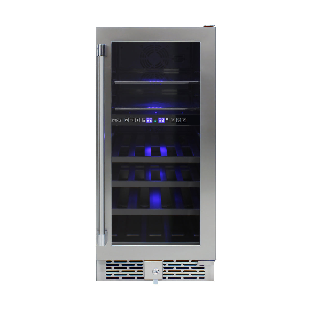 Vinotemp 15" Outdoor Dual-Zone Wine and Beverage Cooler, 19 Bottle and 35 12 oz Can Capacity, in Stainless Steel (VT-OUTDR15GD)