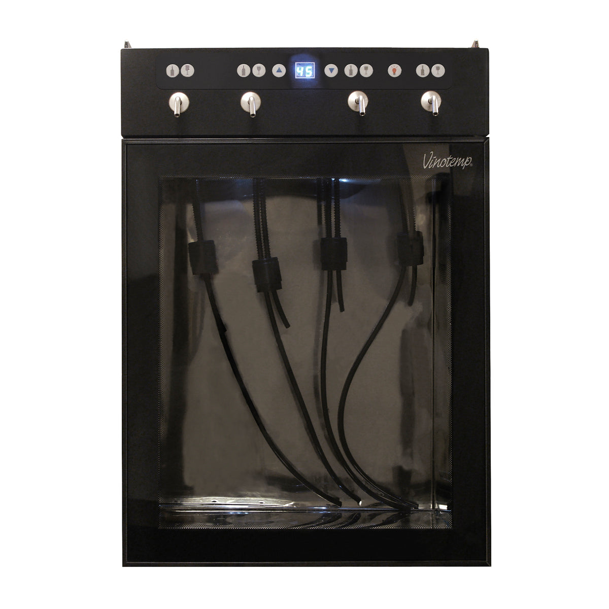 Vinotemp VT-WINEDISP4 Wine Dispenser with Push Button Controls, 4 Bottle Capacity, in Black