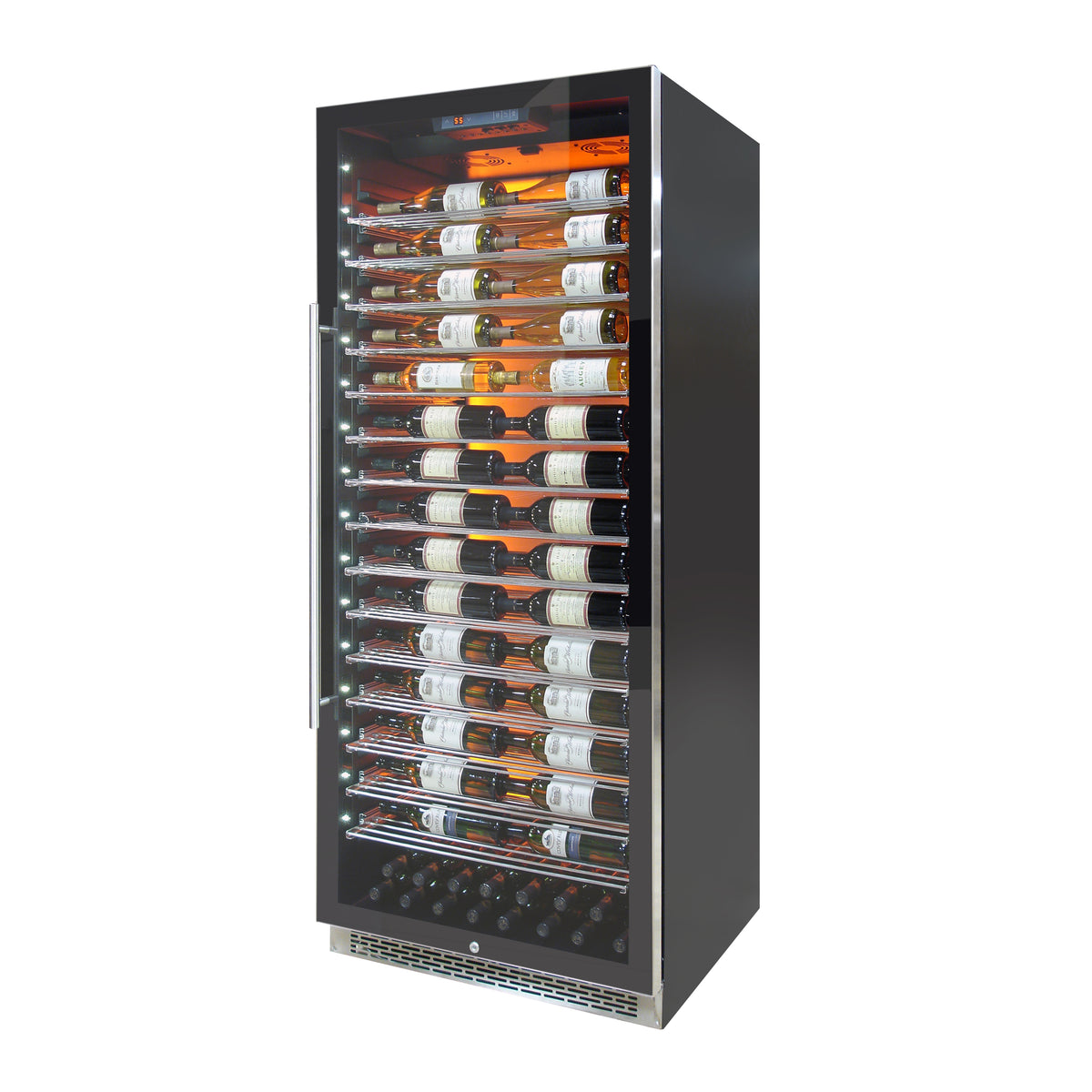 Vinotemp EL-300COMM Backlit Series Commercial 300 Wine Cooler, Right Hinge, 188 Bottle Capacity, in Black