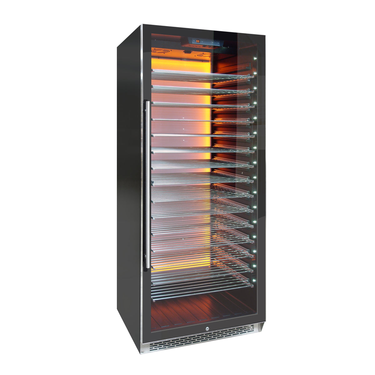 Vinotemp EL-300COMM Backlit Series Commercial 300 Wine Cooler, Right Hinge, 188 Bottle Capacity, in Black