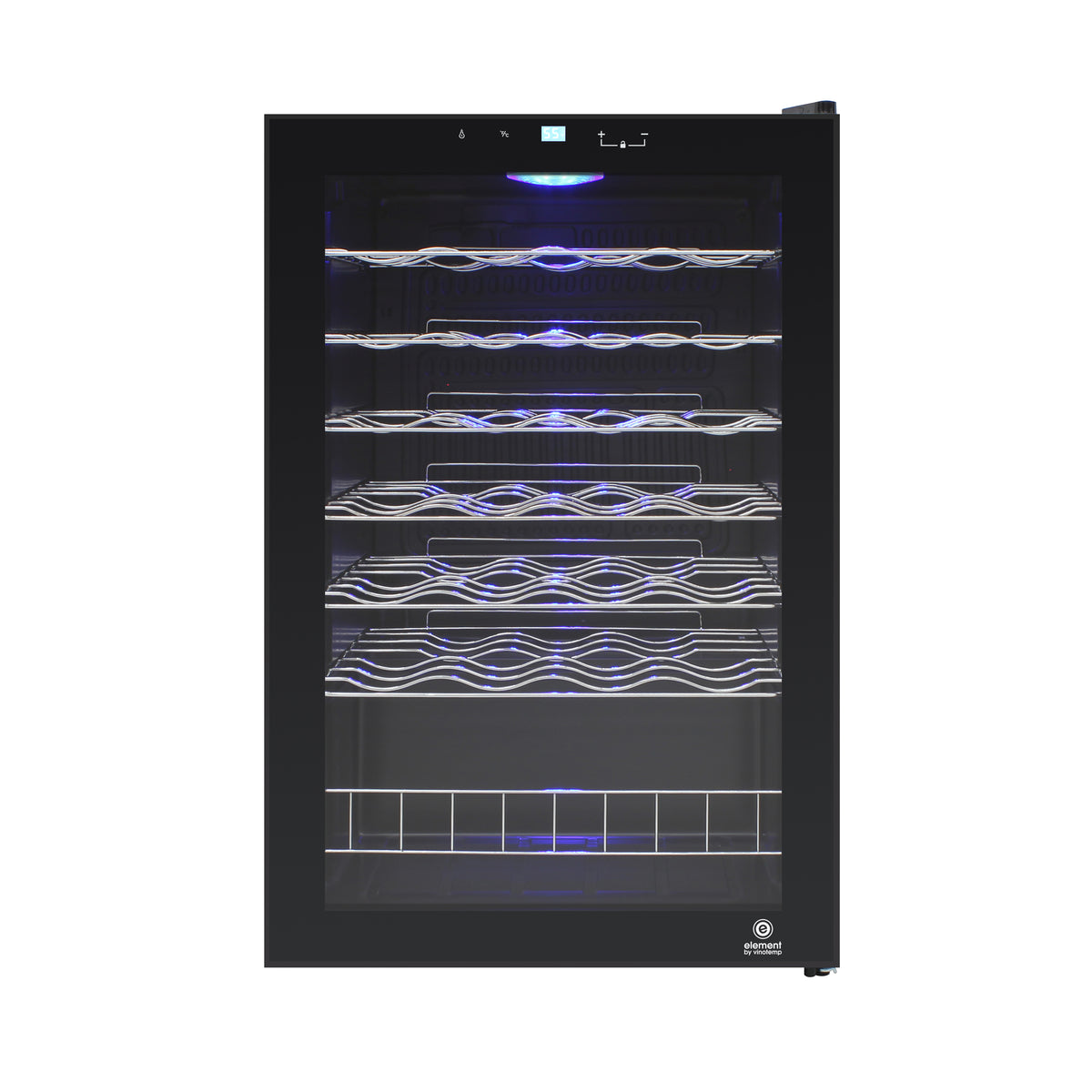 Vinotemp EL-48TS Butler Series Single-Zone Wine Cooler, 48 Bottle Capacity, in Black