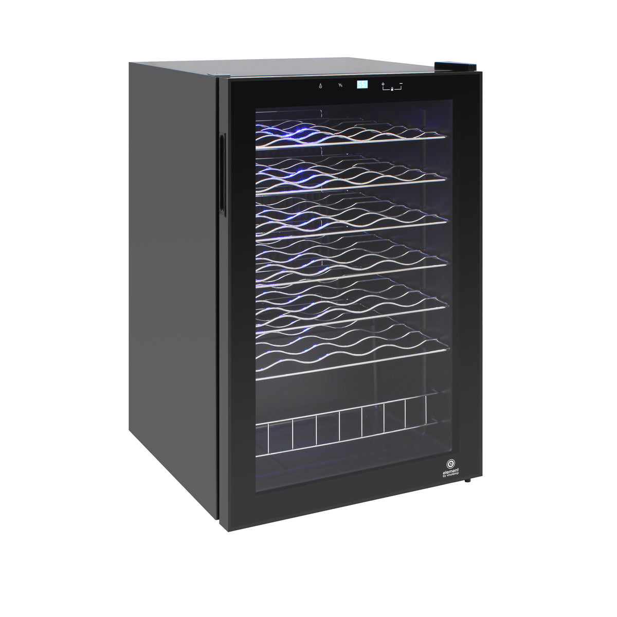 Vinotemp EL-48TS Butler Series Single-Zone Wine Cooler, 48 Bottle Capacity, in Black