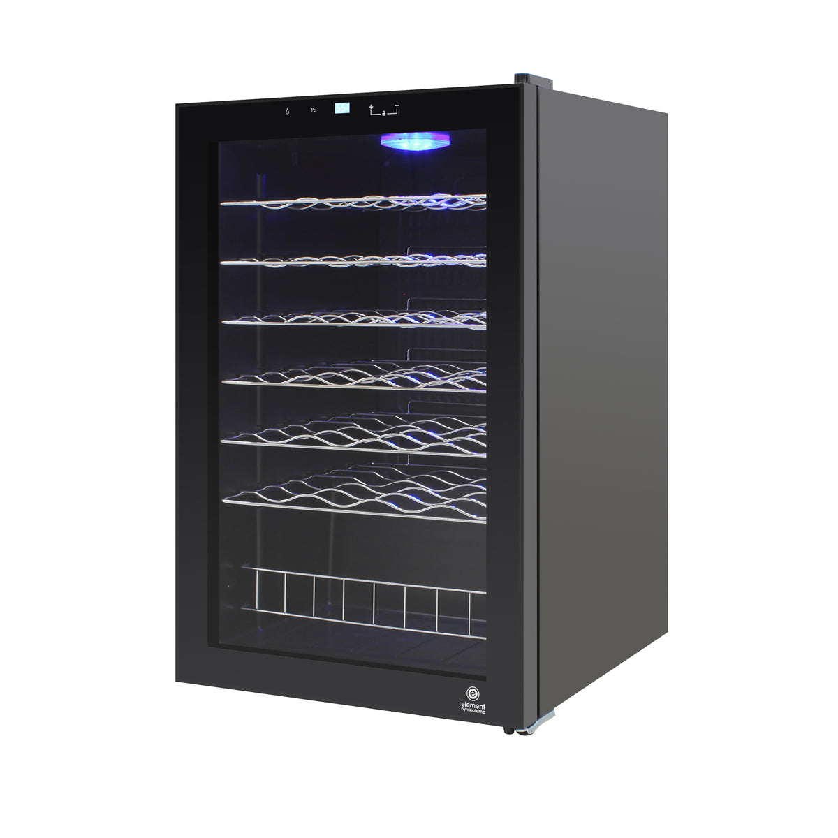 Vinotemp EL-48TS Butler Series Single-Zone Wine Cooler, 48 Bottle Capacity, in Black