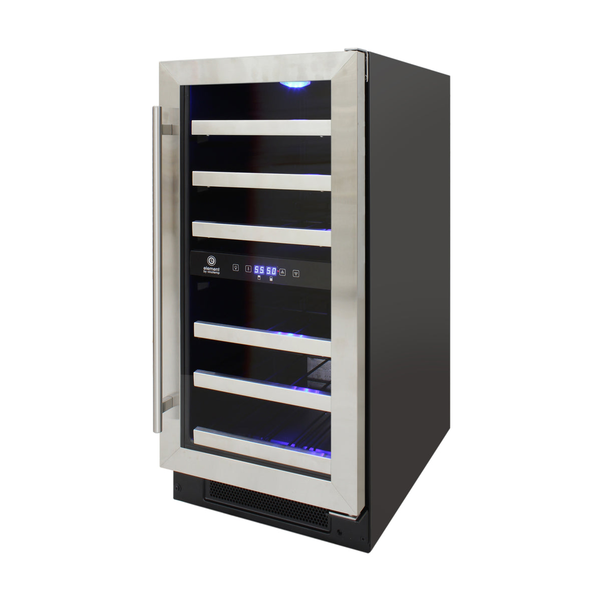 Vinotemp EL-WCU113 Connoisseur Series Compact Dual-Zone Wine Cooler, 28 Bottle Capacity, in Stainless Steel (EL-WCU101-03)