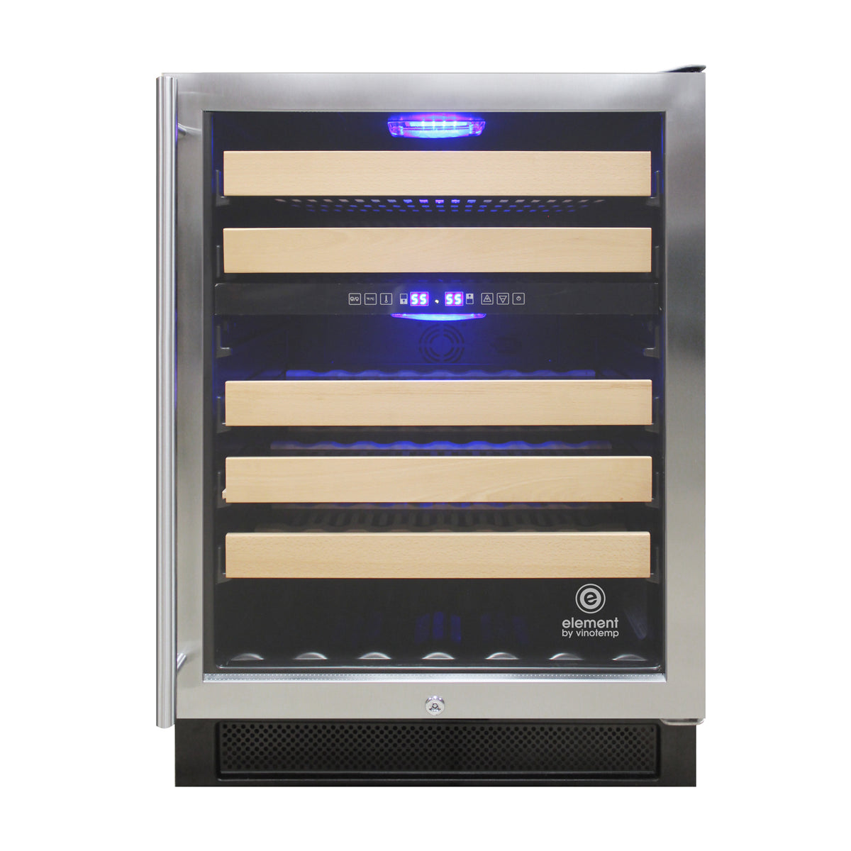 Vinotemp EL-46WCST Connoisseur Series 46 Dual-Zone Wine Cooler, Right Hinge, 46 Bottle Capacity, in Stainless Steel