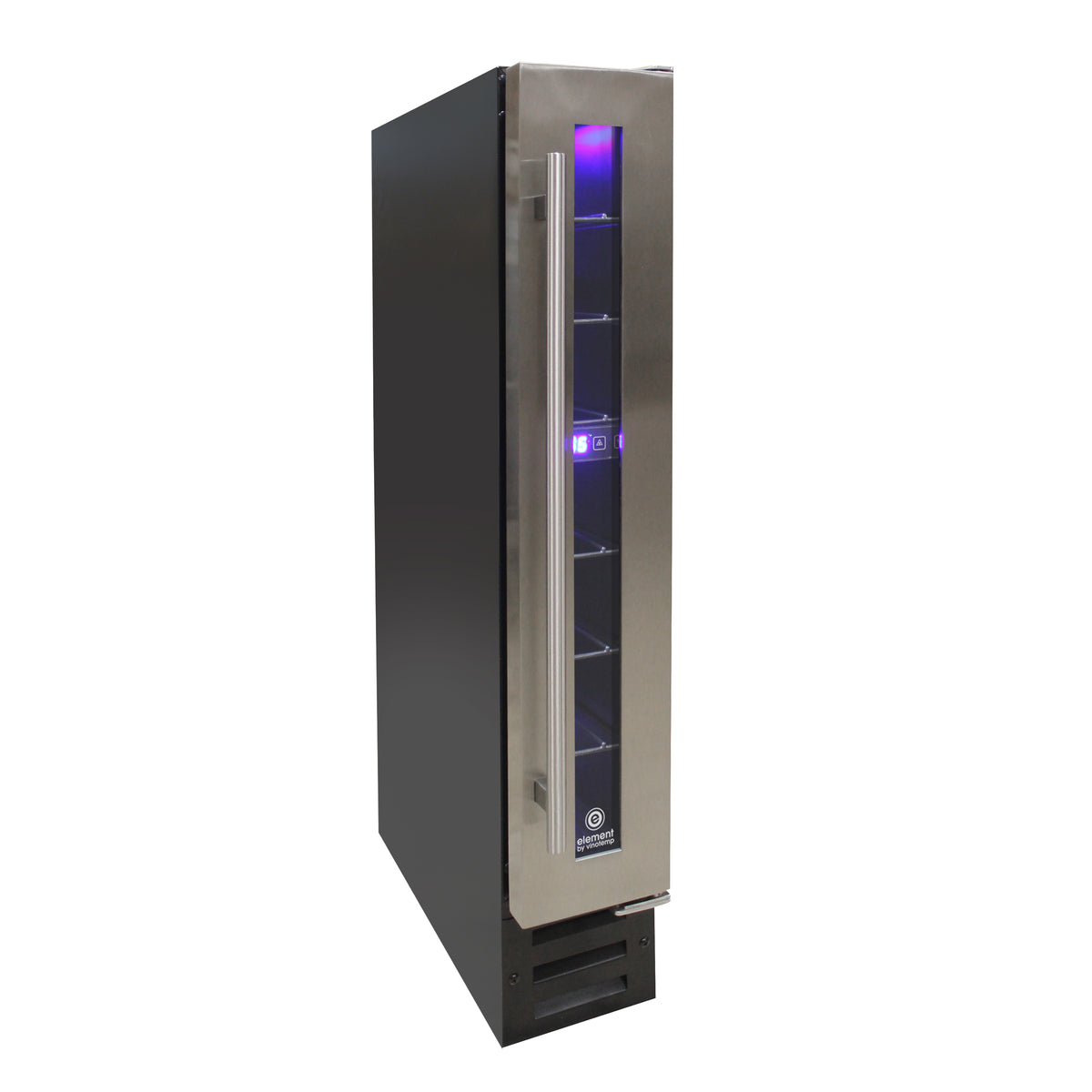 Vinotemp EL-7TSST Private Reserve Series Compact Single-Zone Wine Cooler with Touch Screen Controls, 7 Bottle Capacity, in Stainless Steel