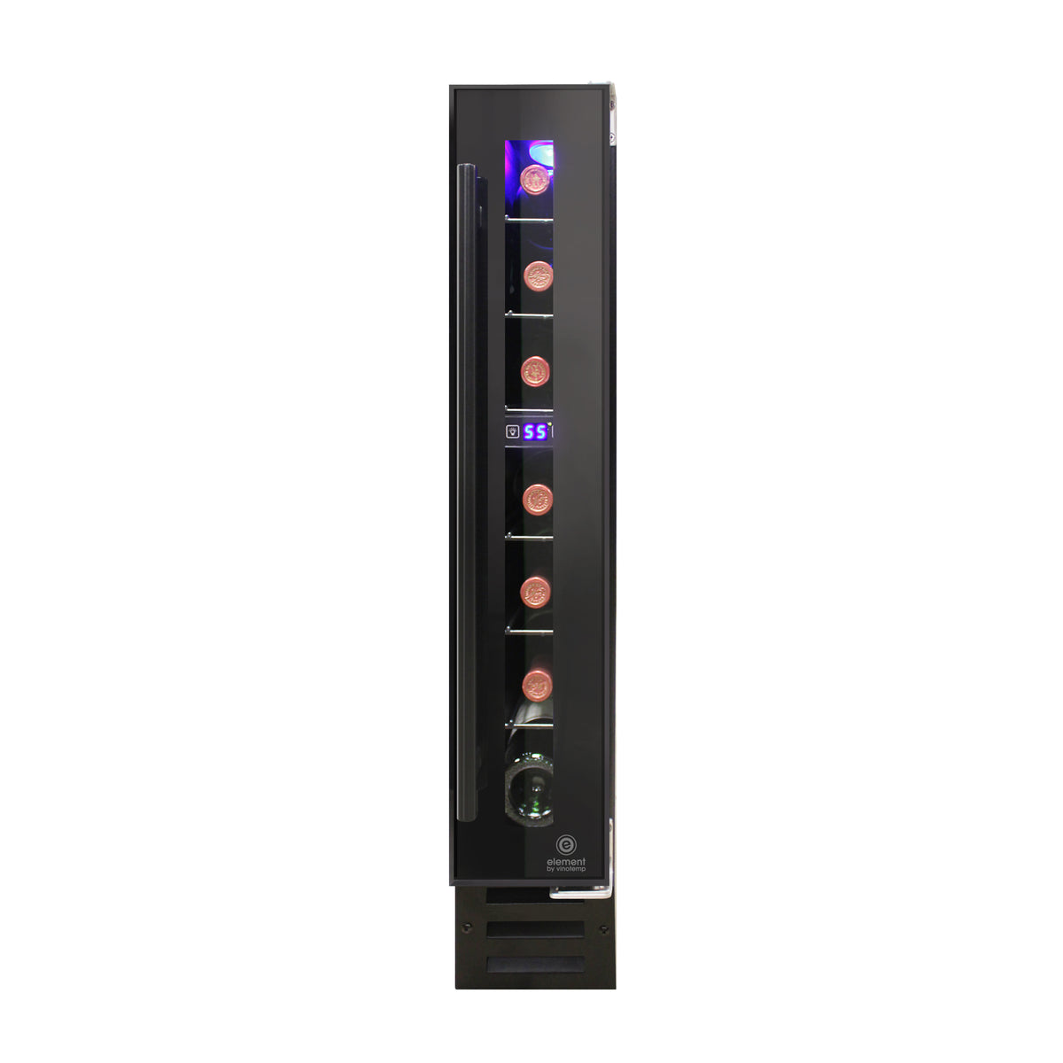 Vinotemp EL-7TS Private Reserve Series Compact Single-Zone Wine Cooler with Touch Screen Controls, 7 Bottle Capacity, in Black (EL-7TS-BLACK)