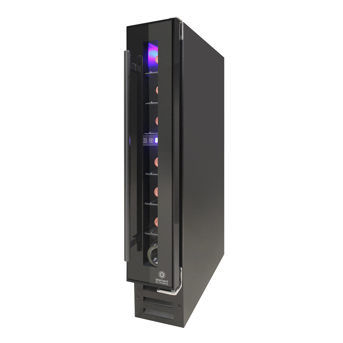 Vinotemp EL-7TS Private Reserve Series Compact Single-Zone Wine Cooler with Touch Screen Controls, 7 Bottle Capacity, in Black (EL-7TS-BLACK)