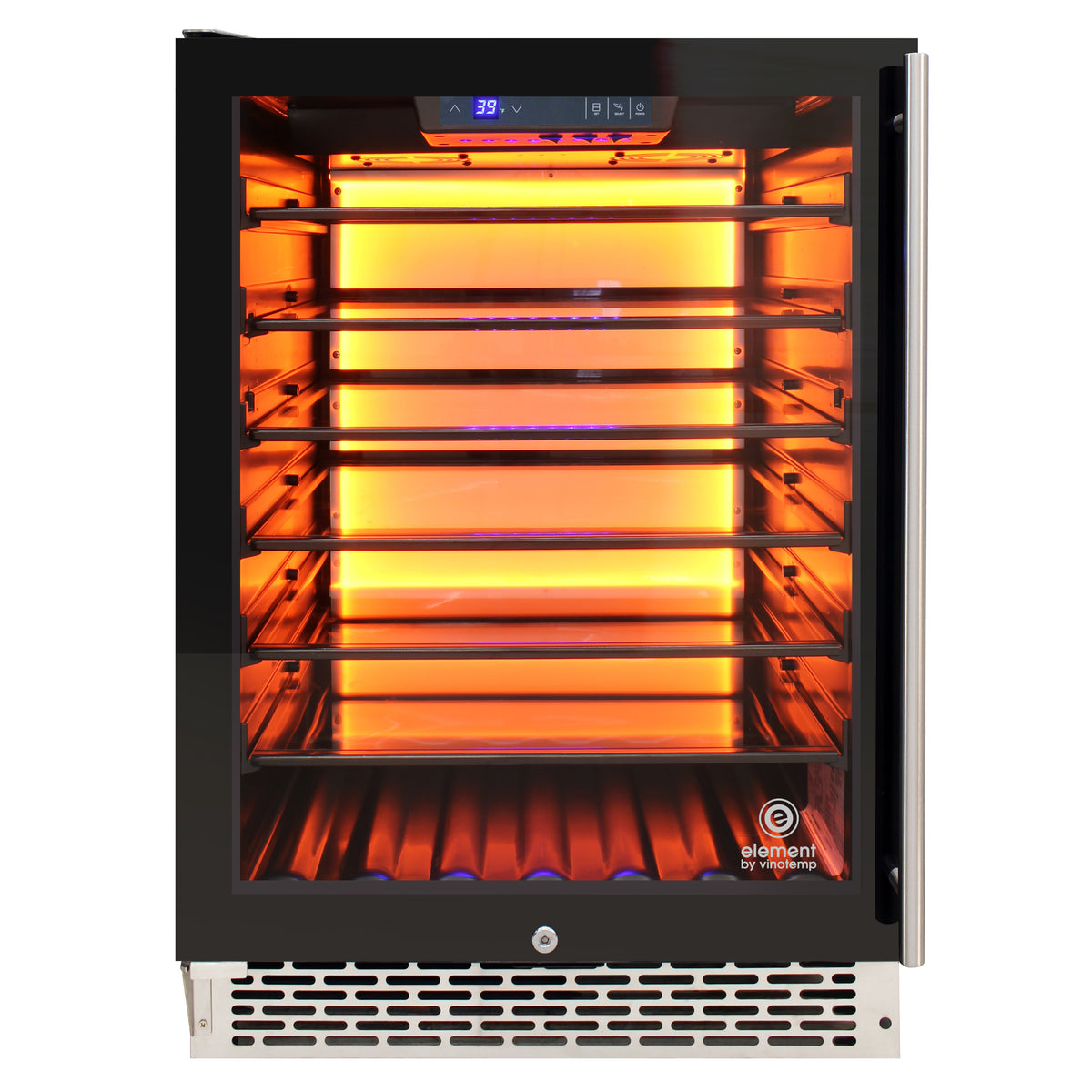 Vinotemp EL-54BCCOMM Backlit Series Commercial Beverage Cooler, Left Hinge, 117 Can Capacity, in Black (EL-54BCCOMM-L)