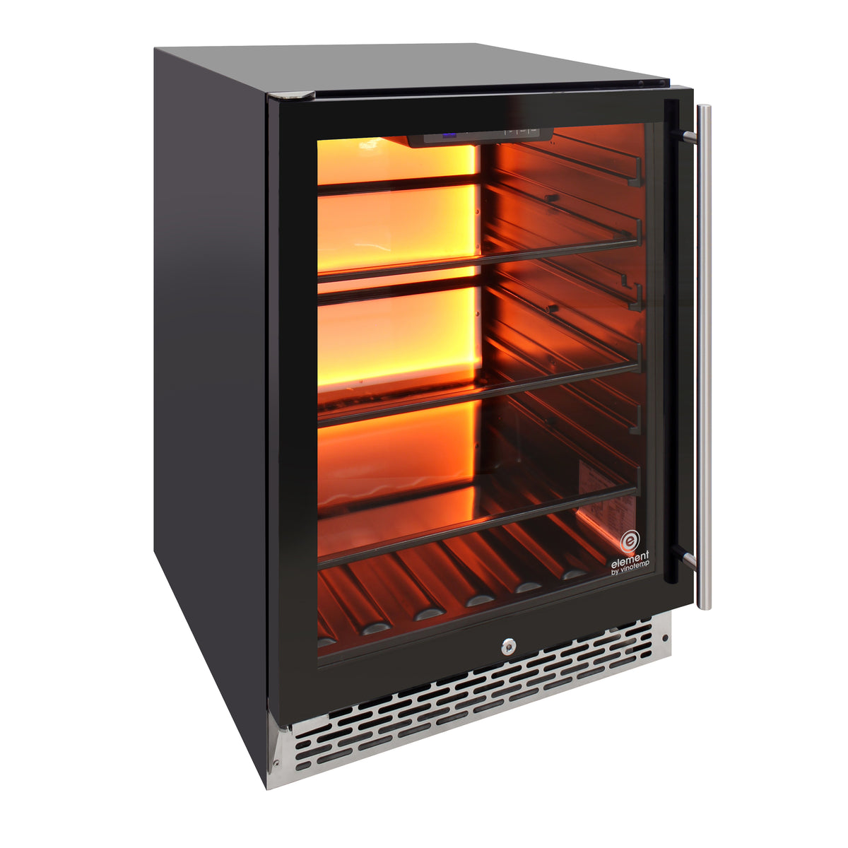 Vinotemp EL-54BCCOMM Backlit Series Commercial Beverage Cooler, Left Hinge, 117 Can Capacity, in Black (EL-54BCCOMM-L)