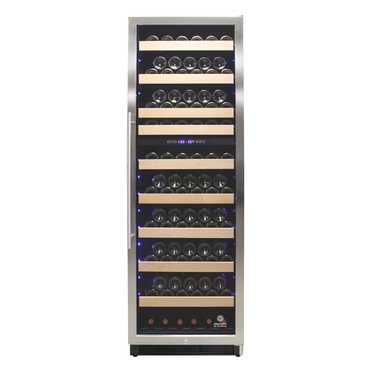 Vinotemp EL-168WCST Connoisseur Series 168 Dual-Zone Wine Cooler, 215 Bottle Capacity, in Stainless Steel