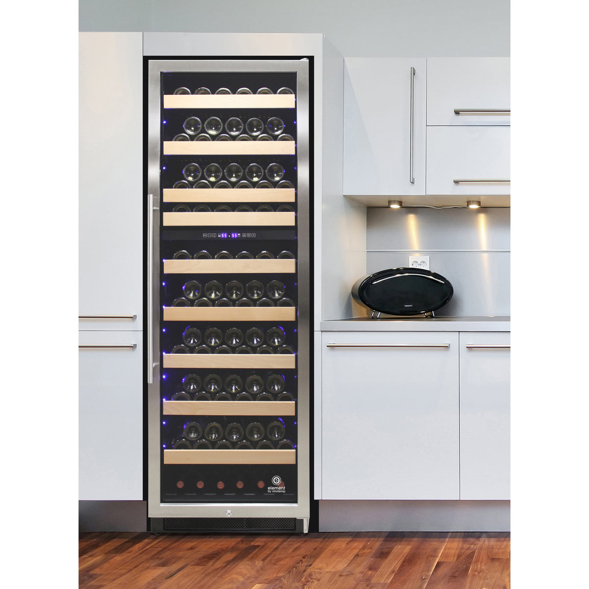 Vinotemp EL-168WCST Connoisseur Series 168 Dual-Zone Wine Cooler, 215 Bottle Capacity, in Stainless Steel