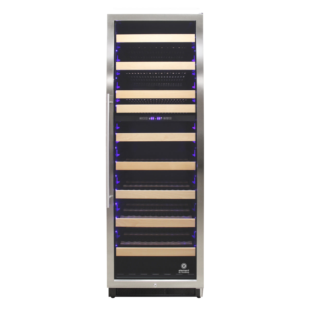 Vinotemp EL-168WCST Connoisseur Series 168 Dual-Zone Wine Cooler, 215 Bottle Capacity, in Stainless Steel