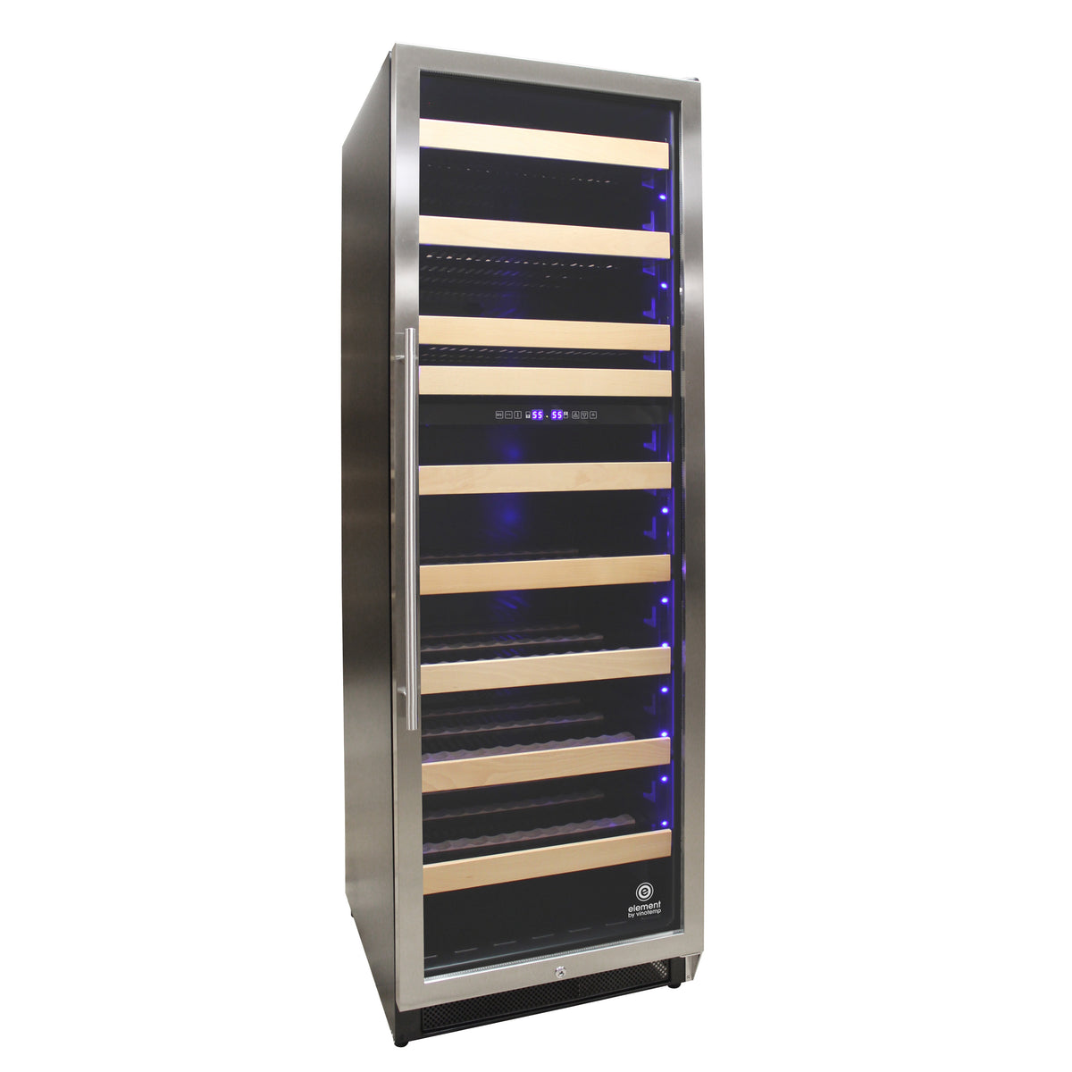 Vinotemp EL-168WCST Connoisseur Series 168 Dual-Zone Wine Cooler, 215 Bottle Capacity, in Stainless Steel