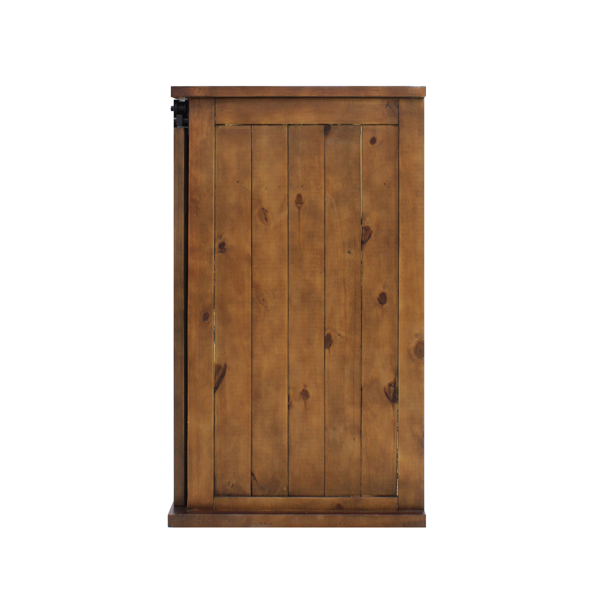 Vinotemp VT-RUSTICRED3D Rustic Wood Wine Cellar Credenza with Sliding Barn Doors, 65" x 38", in Golden Oak