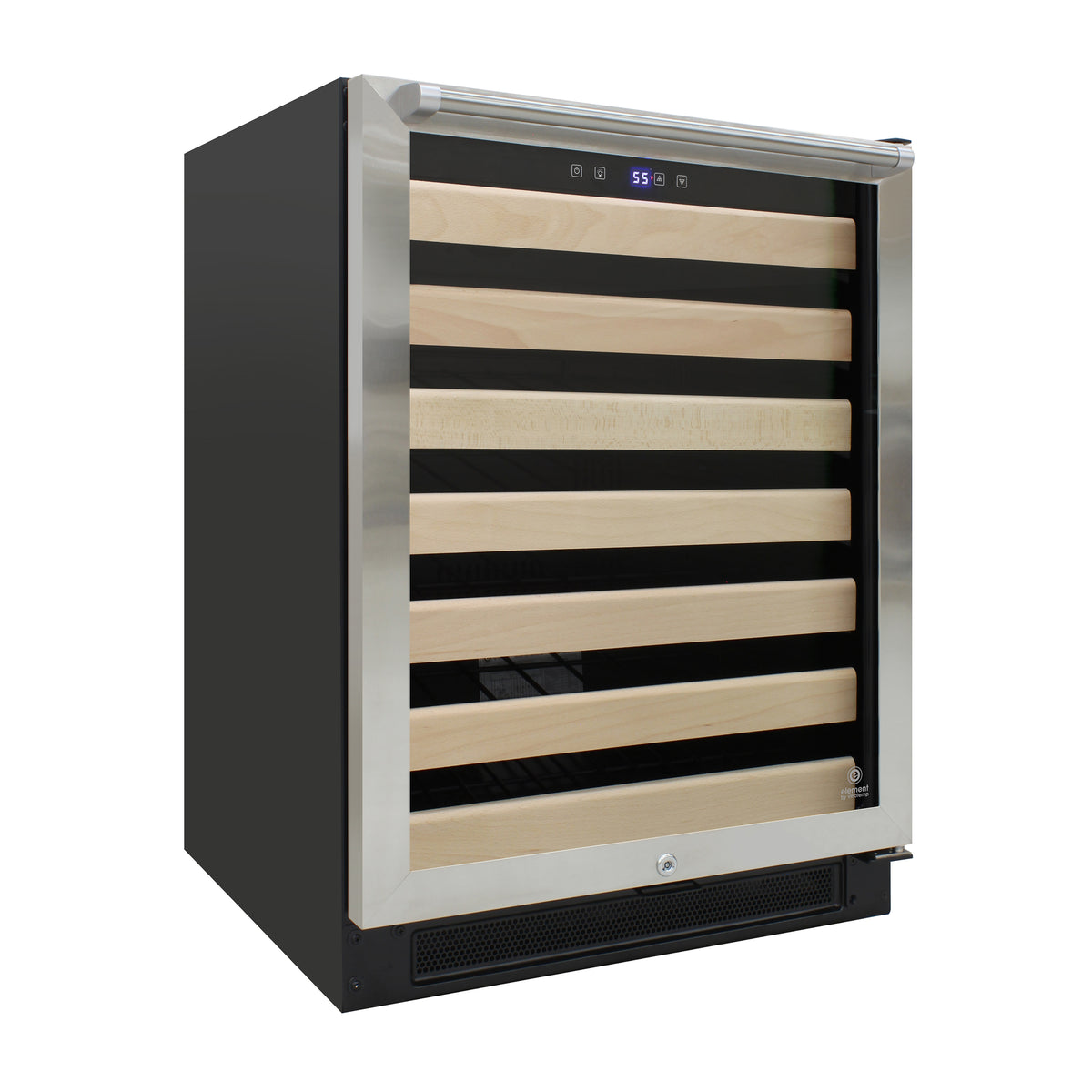 Vinotemp EL-54SDTH Connoisseur Series Single-Zone Wine Cooler with Top Pole Handle, 54 Bottle Capacity, in Stainless Steel