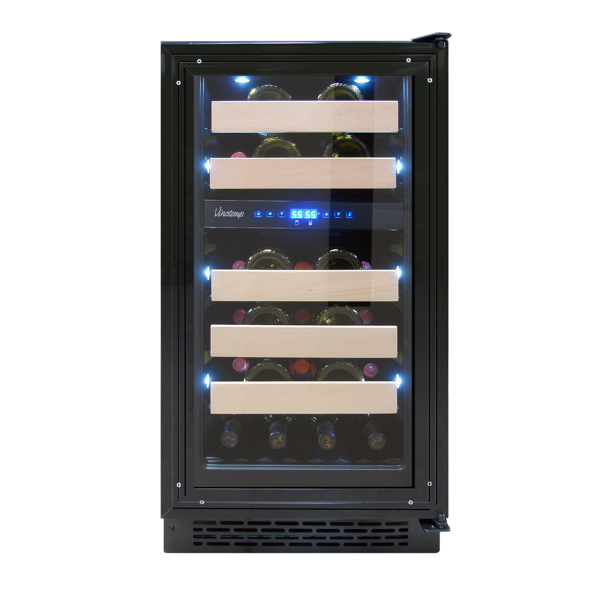 Vinotemp VT-18PR28 Private Reserve Series Panel Ready Dual-Zone 18" Wine Cooler, 32 Bottle Capacity, in Black