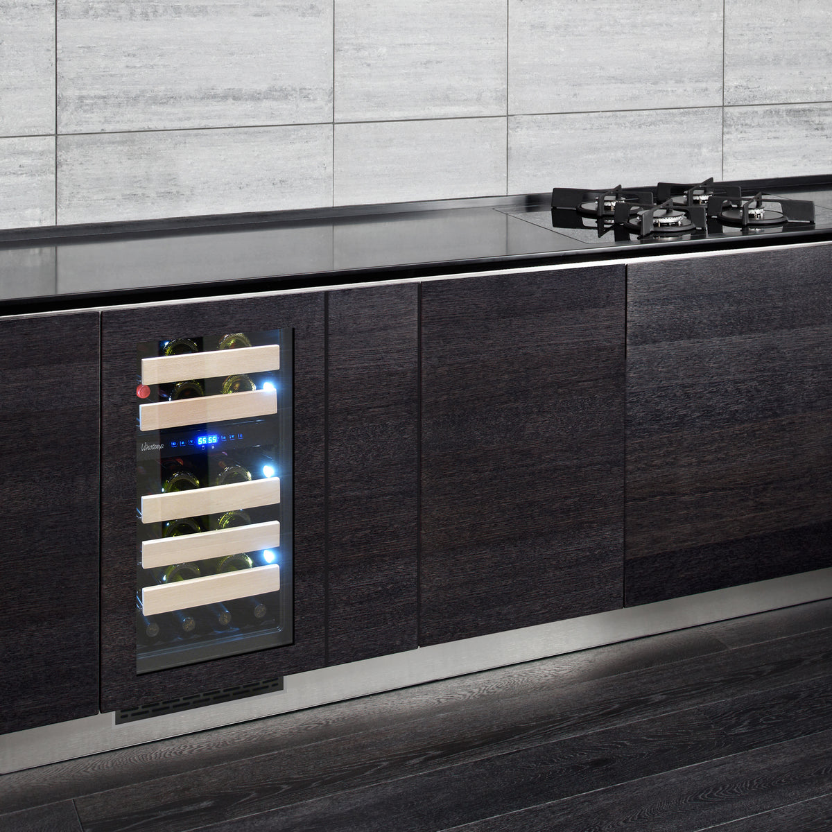 Vinotemp VT-18PR28 Private Reserve Series Panel Ready Dual-Zone 18" Wine Cooler, 32 Bottle Capacity, in Black