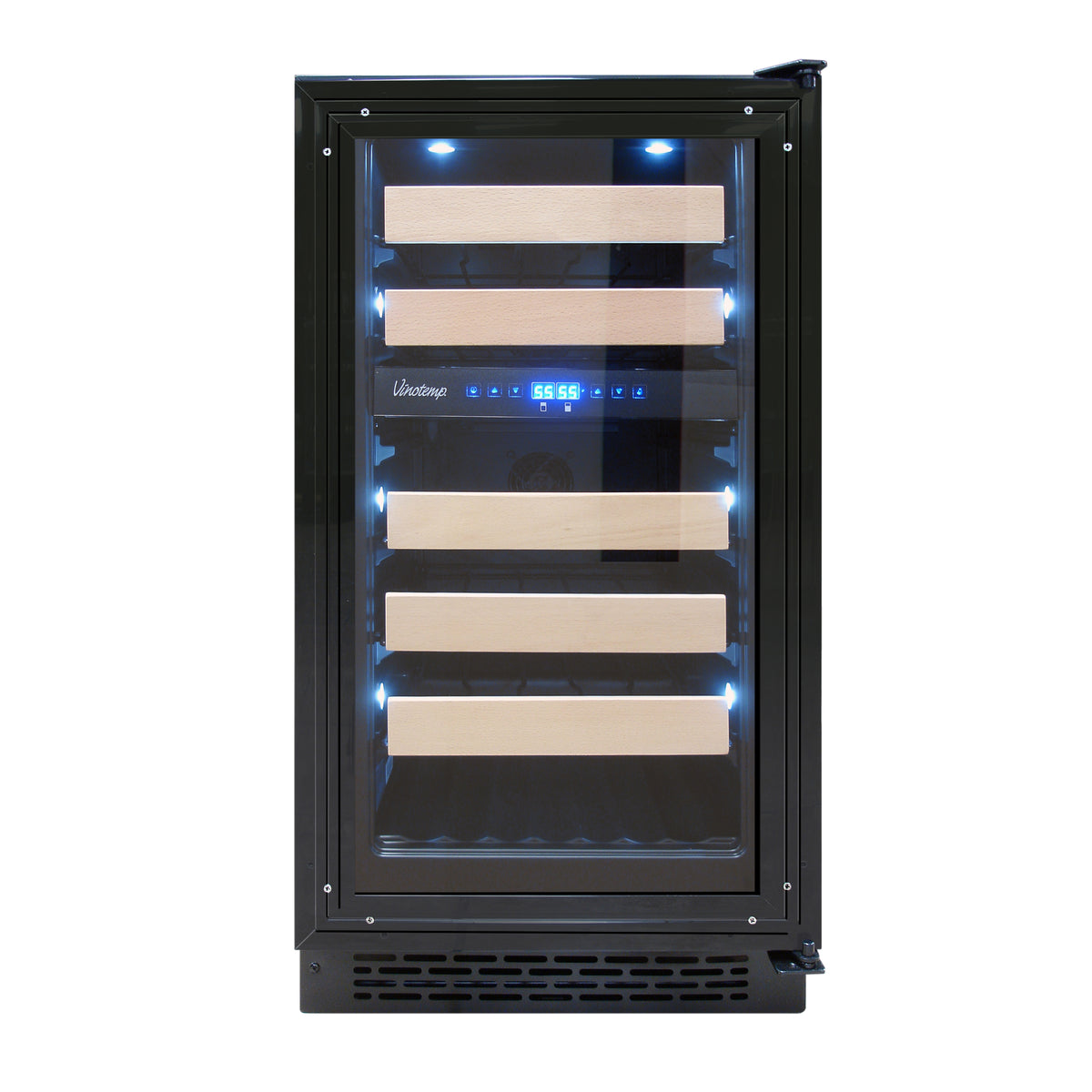 Vinotemp VT-18PR28 Private Reserve Series Panel Ready Dual-Zone 18" Wine Cooler, 32 Bottle Capacity, in Black