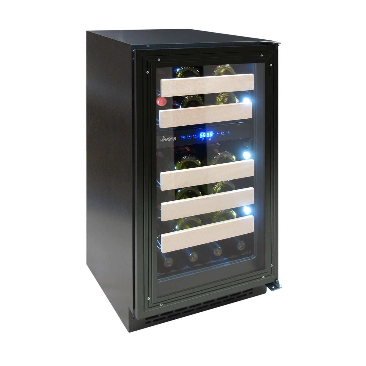 Vinotemp VT-18PR28 Private Reserve Series Panel Ready Dual-Zone 18" Wine Cooler, 32 Bottle Capacity, in Black