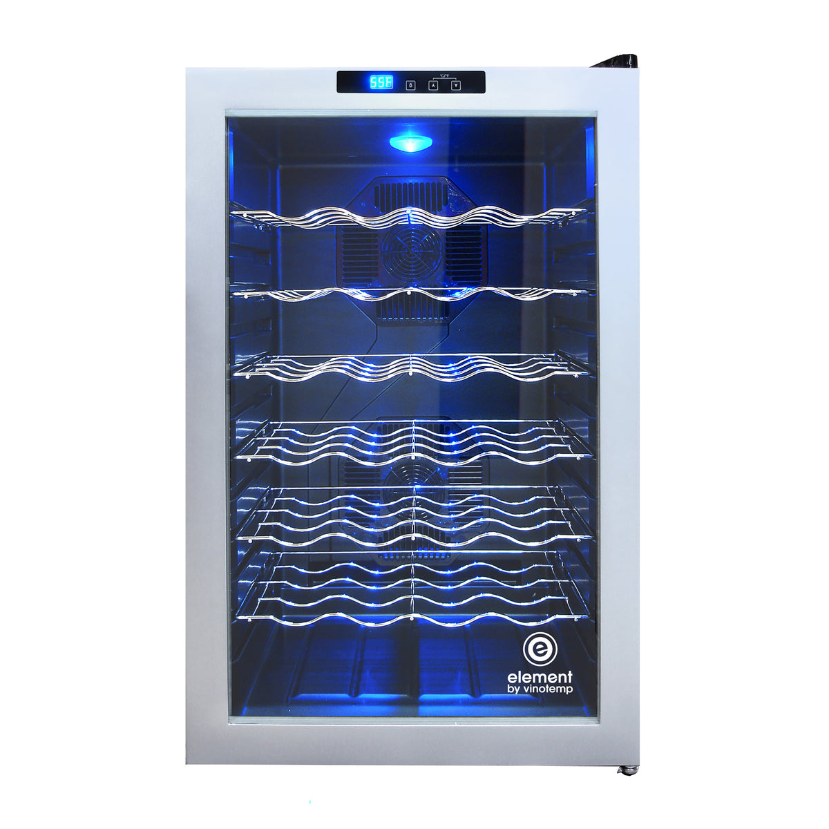 Vinotemp EL-28SILC Butler Series Wine Cooler with Touch Screen Controls, 28 Bottle Capacity, in Silver