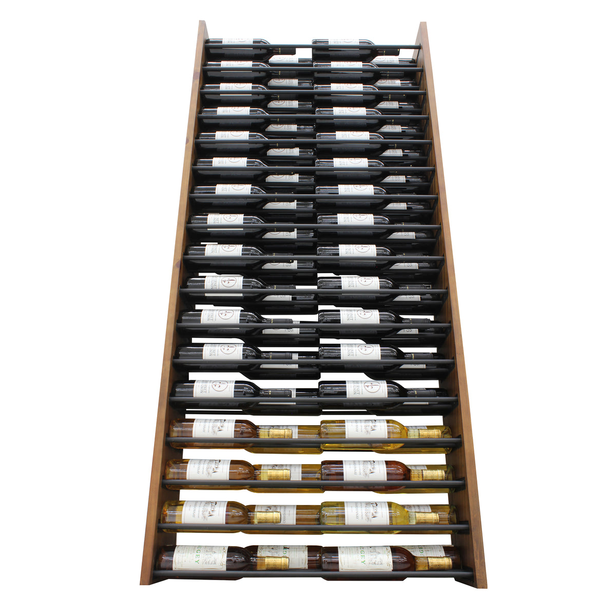 Vinotemp EP-HZWALL2D Wall-Mounted Wine Shelf with Horizontal Display Racks, 68 Bottle Capacity, in Walnut