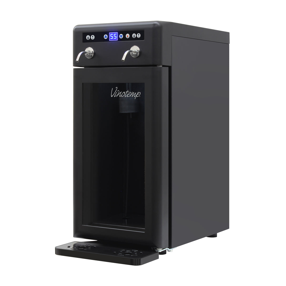 Vinotemp VT-WD002-BLK Wine Dispenser with Drip Tray and Push Button Controls, 2 Bottle Capacity, in Black