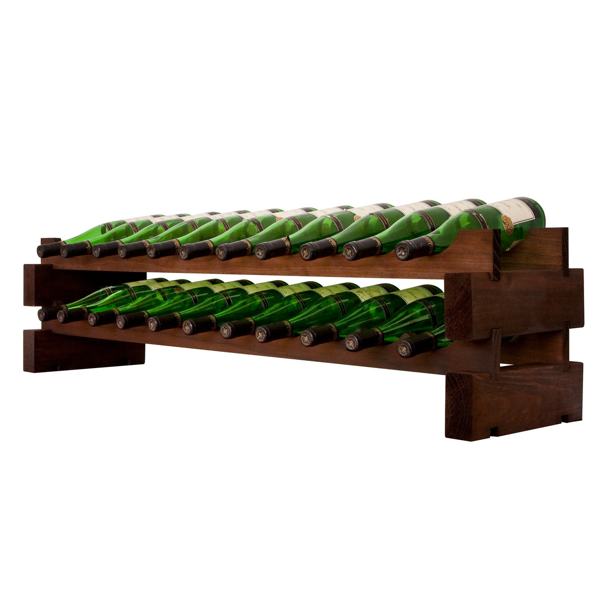 Vinotemp EP-4472-22 Modular Wine Rack, 2 x 11, 22 Bottle Capacity, in Cherry (EP-4472-22S)