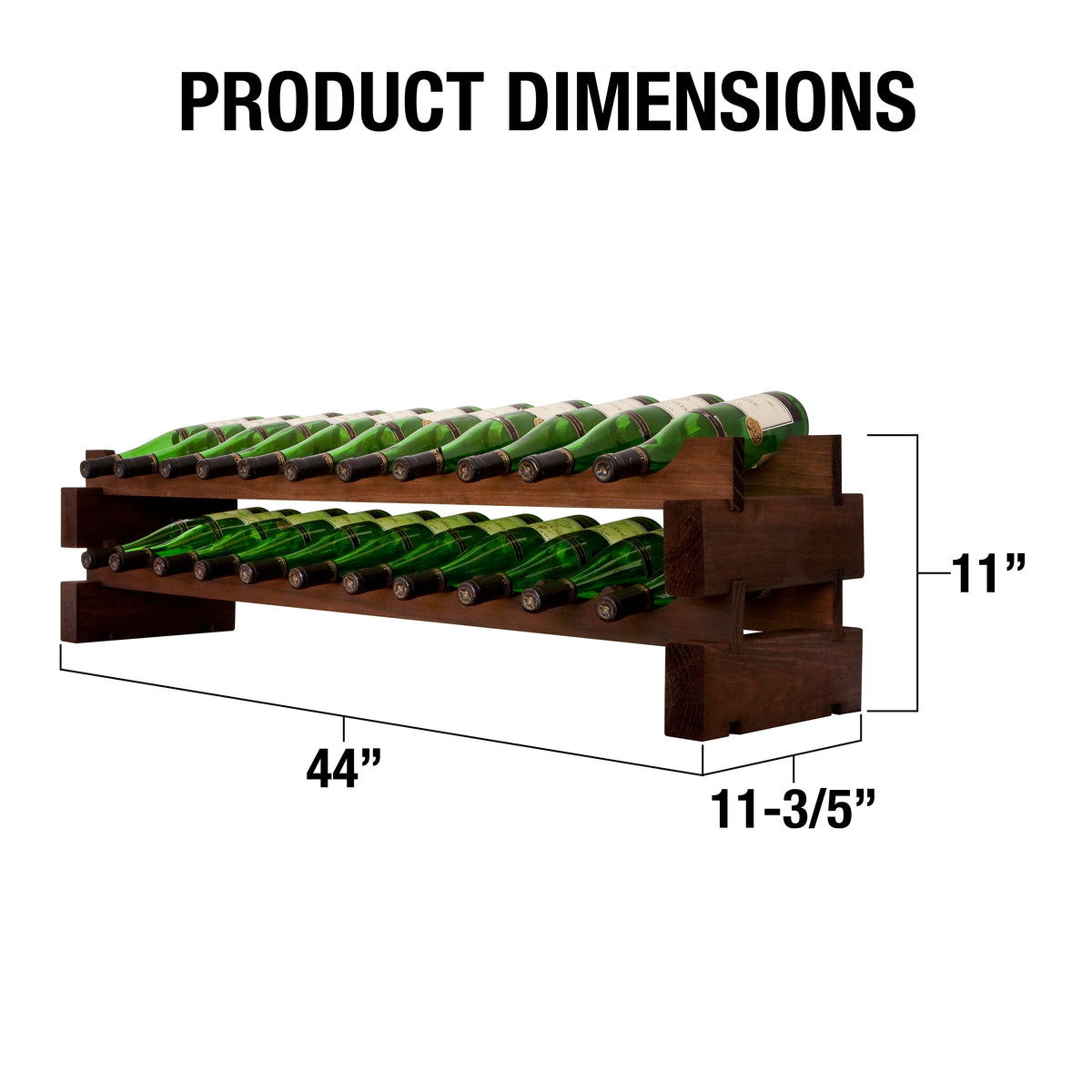 Vinotemp EP-4472-22 Modular Wine Rack, 2 x 11, 22 Bottle Capacity, in Cherry (EP-4472-22S)