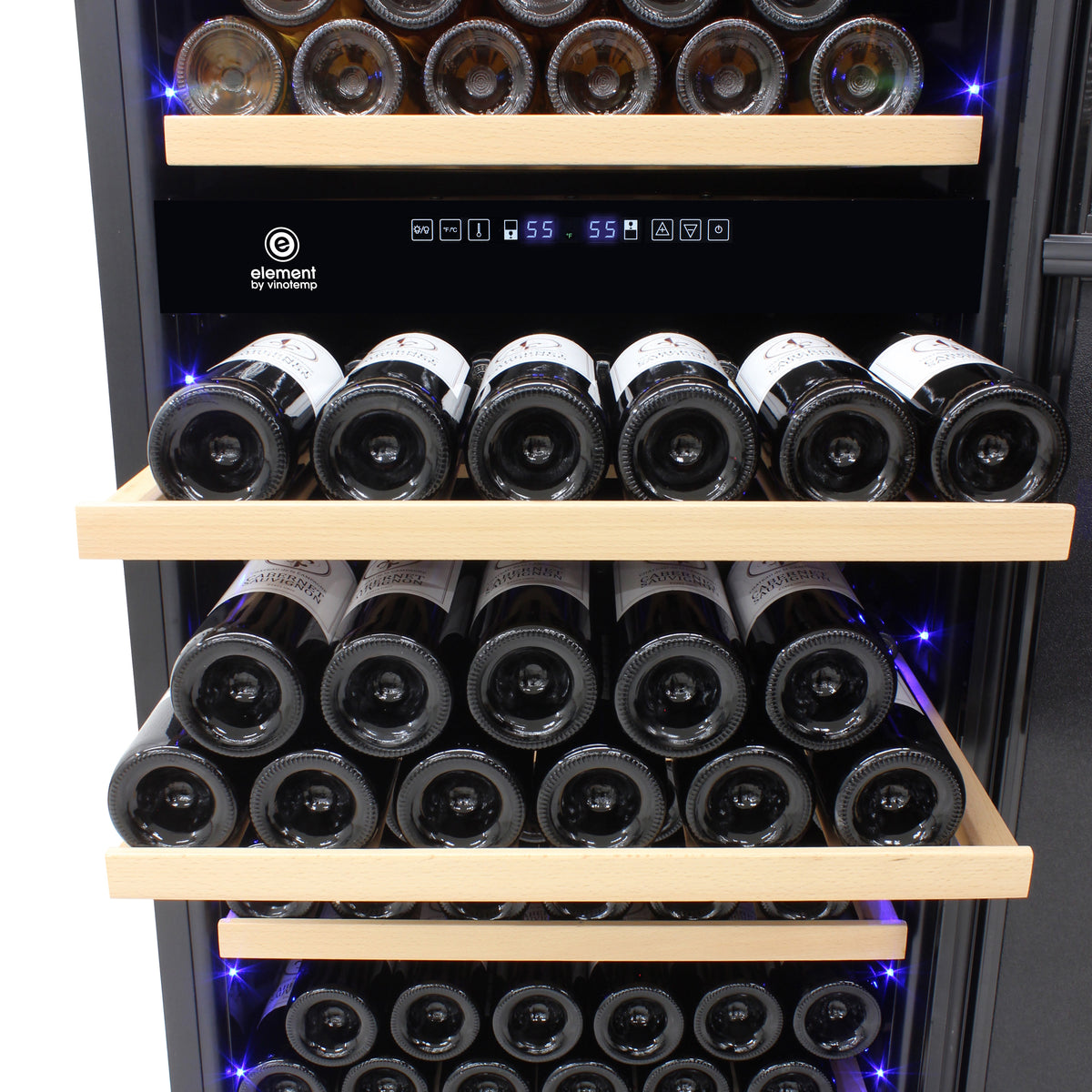 Vinotemp EL-168GFEB Garage 168 Dual-Zone Wine Cooler, 203 Bottle Capacity, in Black