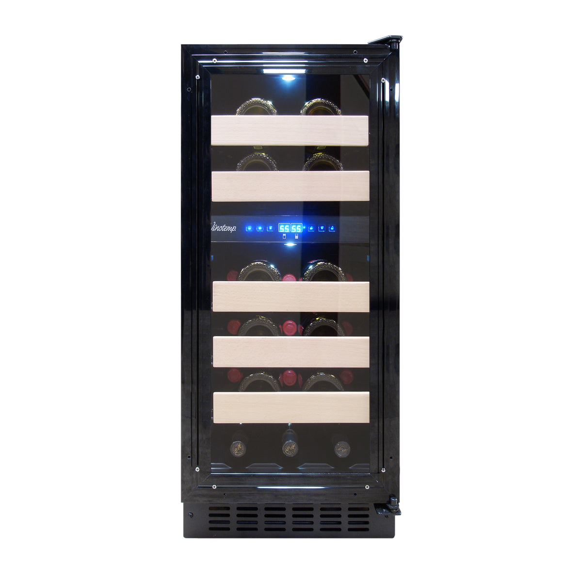 Vinotemp VT-15PR28 Private Reserve Series Panel Ready Dual-Zone 15" Wine Cooler, 28 Bottle Capacity, in Black