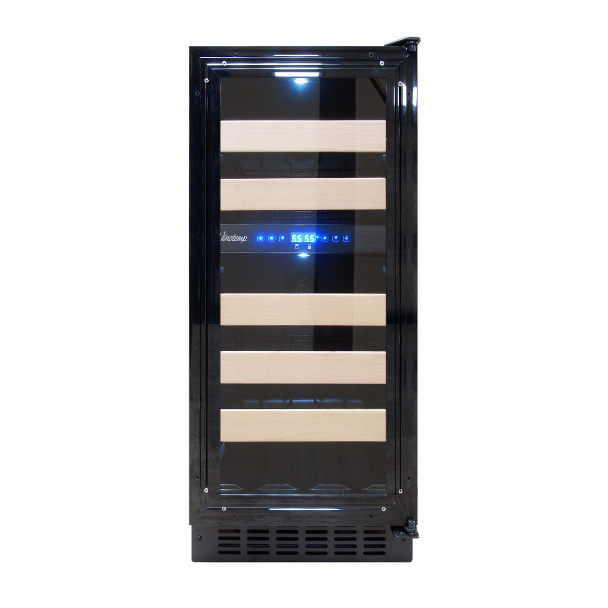 Vinotemp VT-15PR28 Private Reserve Series Panel Ready Dual-Zone 15" Wine Cooler, 28 Bottle Capacity, in Black