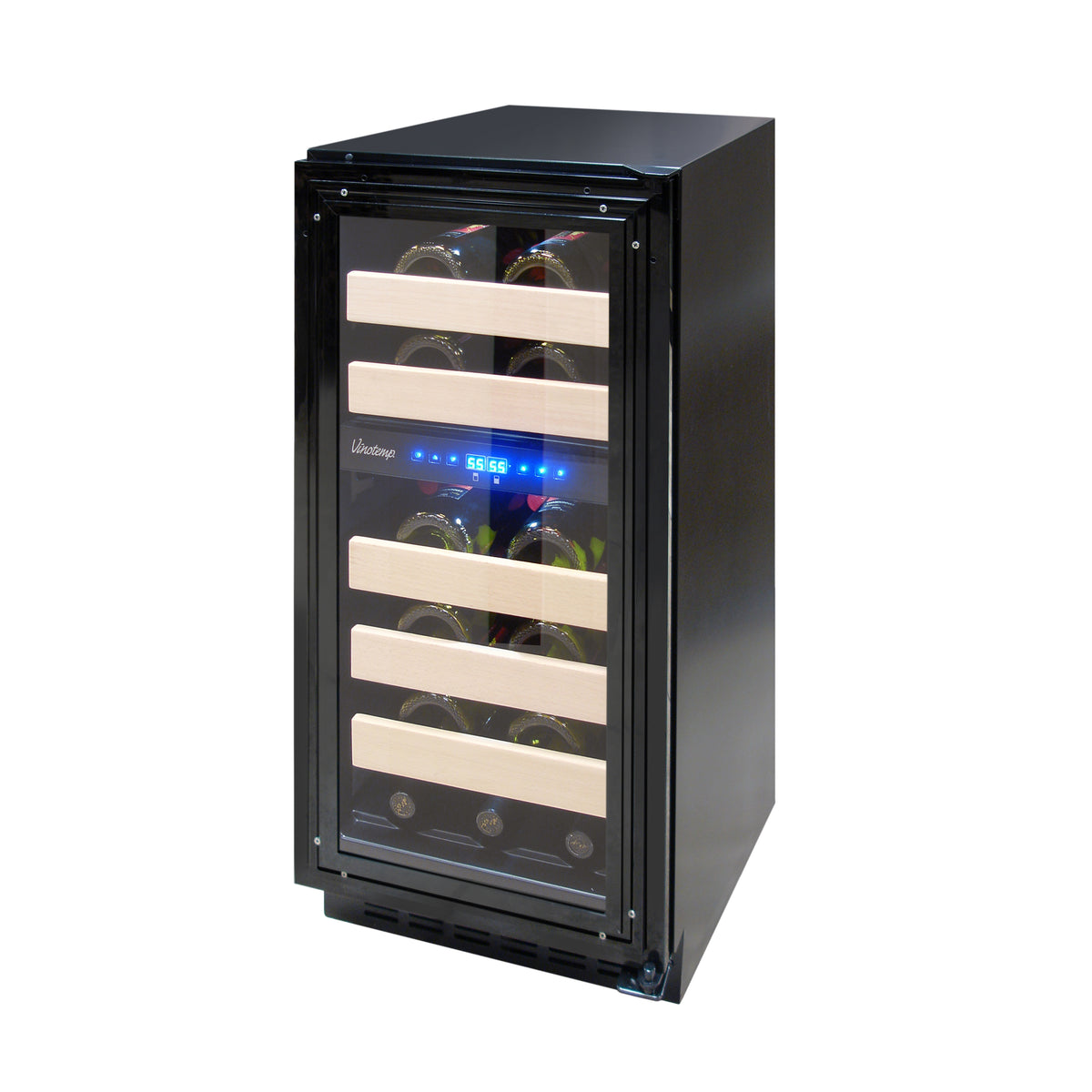 Vinotemp VT-15PR28 Private Reserve Series Panel Ready Dual-Zone 15" Wine Cooler, 28 Bottle Capacity, in Black