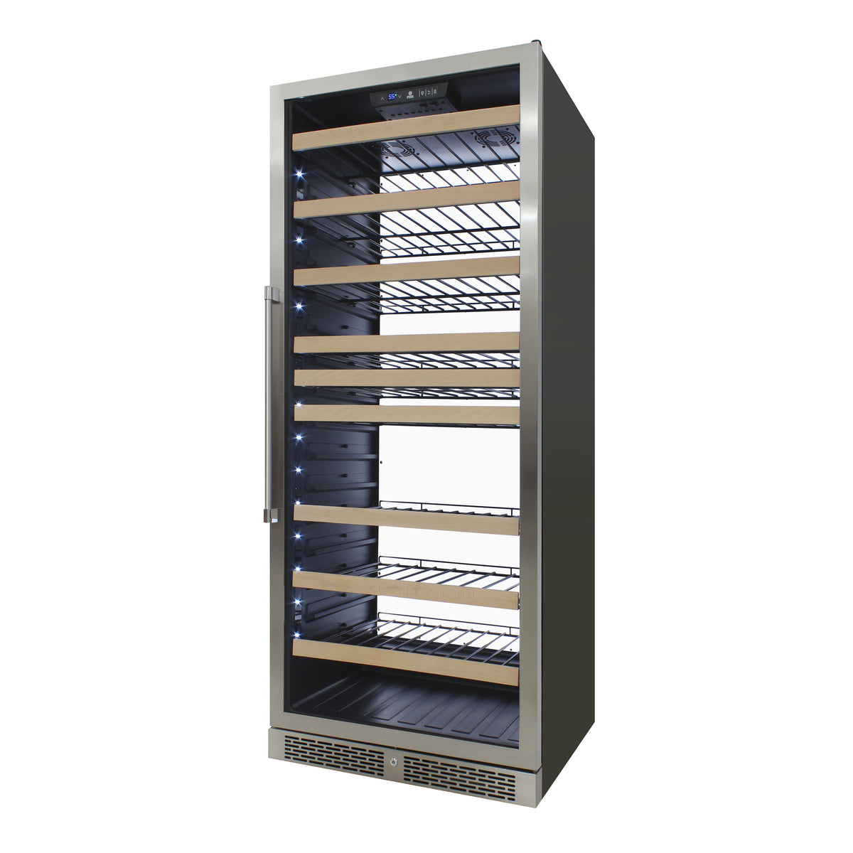 Vinotemp EL-300DSWL White Backlit Panel Single-Zone Wine Cooler, 173 Bottle Capacity, in Stainless Steel