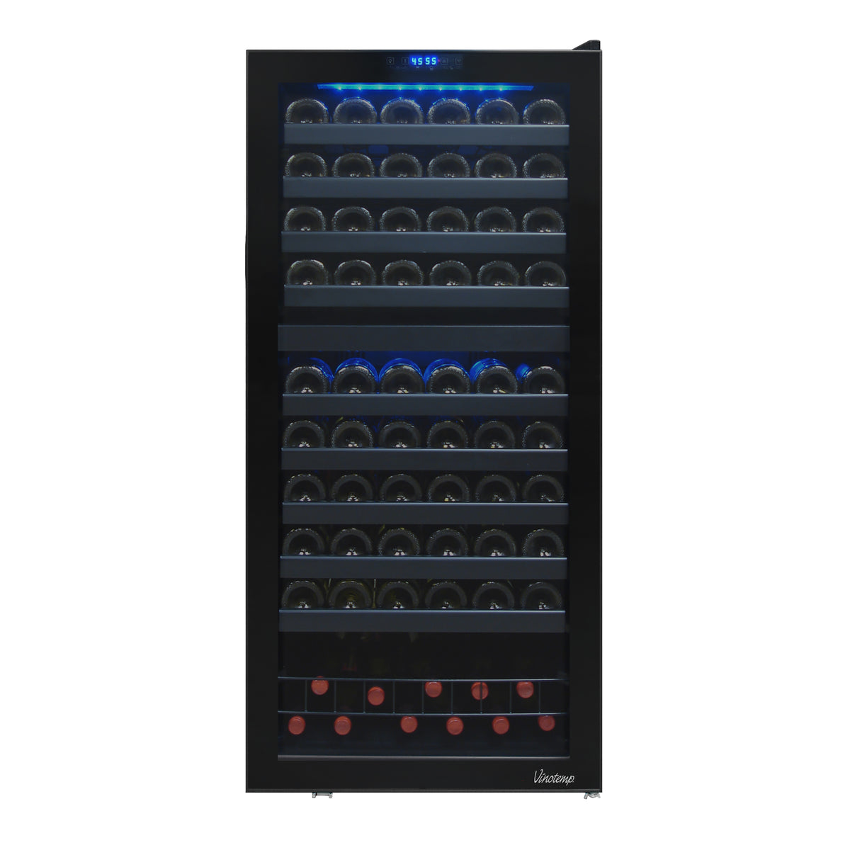 Vinotemp VT-122TS-2Z Butler Series Dual-Zone Wine Cooler, 110 Bottle Capacity, in Black