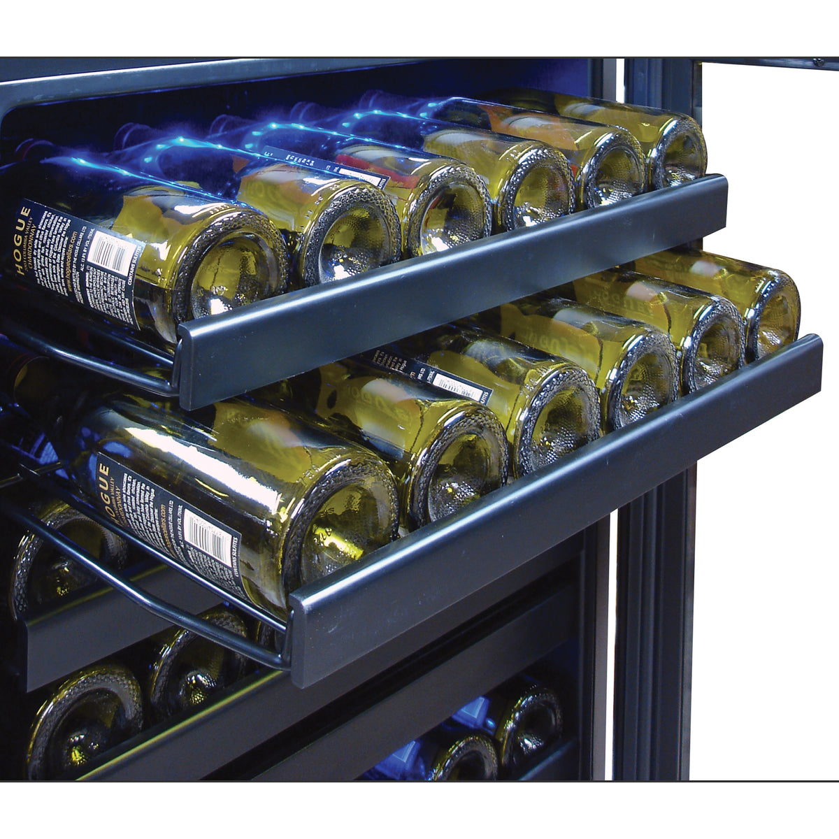 Vinotemp VT-122TS-2Z Butler Series Dual-Zone Wine Cooler, 110 Bottle Capacity, in Black