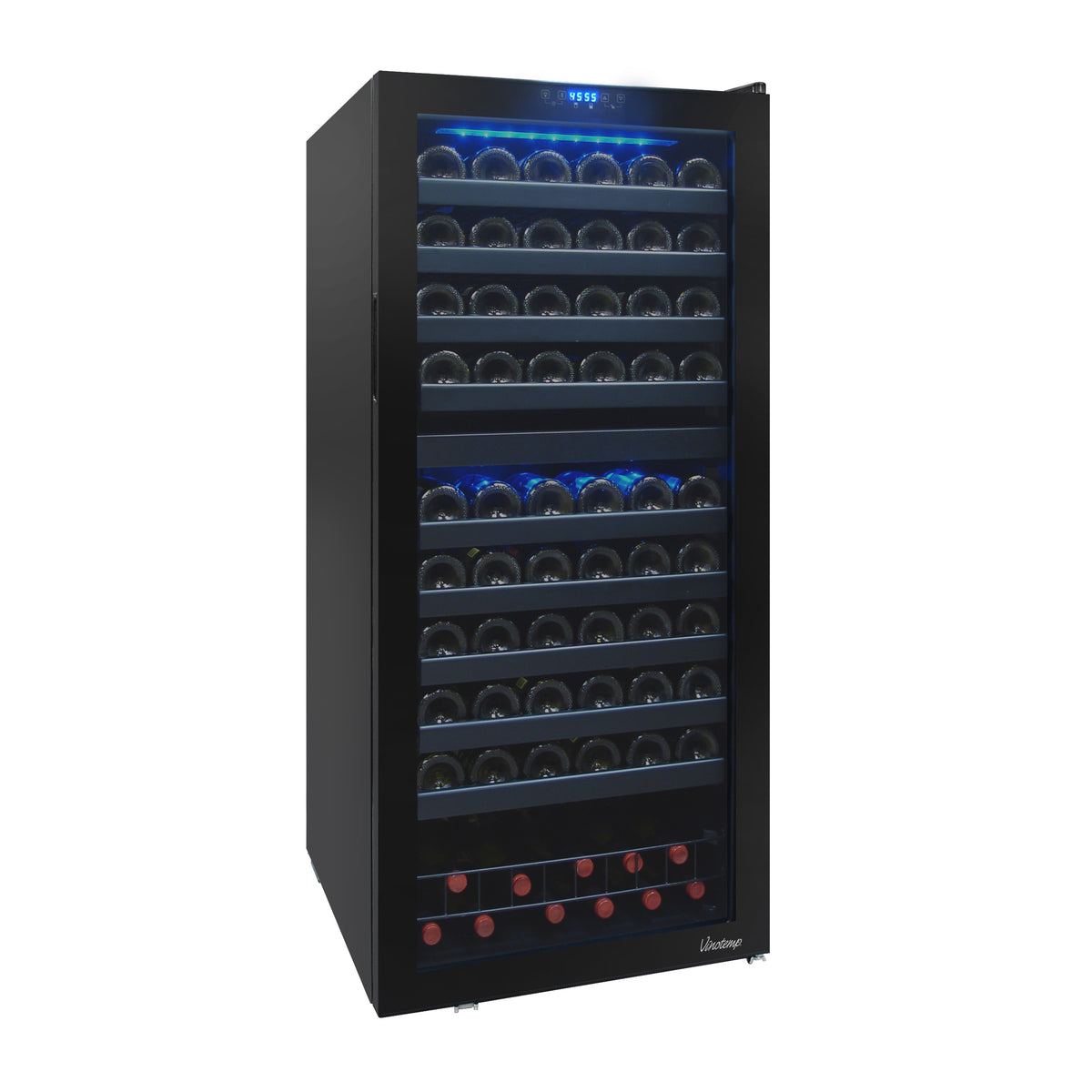 Vinotemp VT-122TS-2Z Butler Series Dual-Zone Wine Cooler, 110 Bottle Capacity, in Black