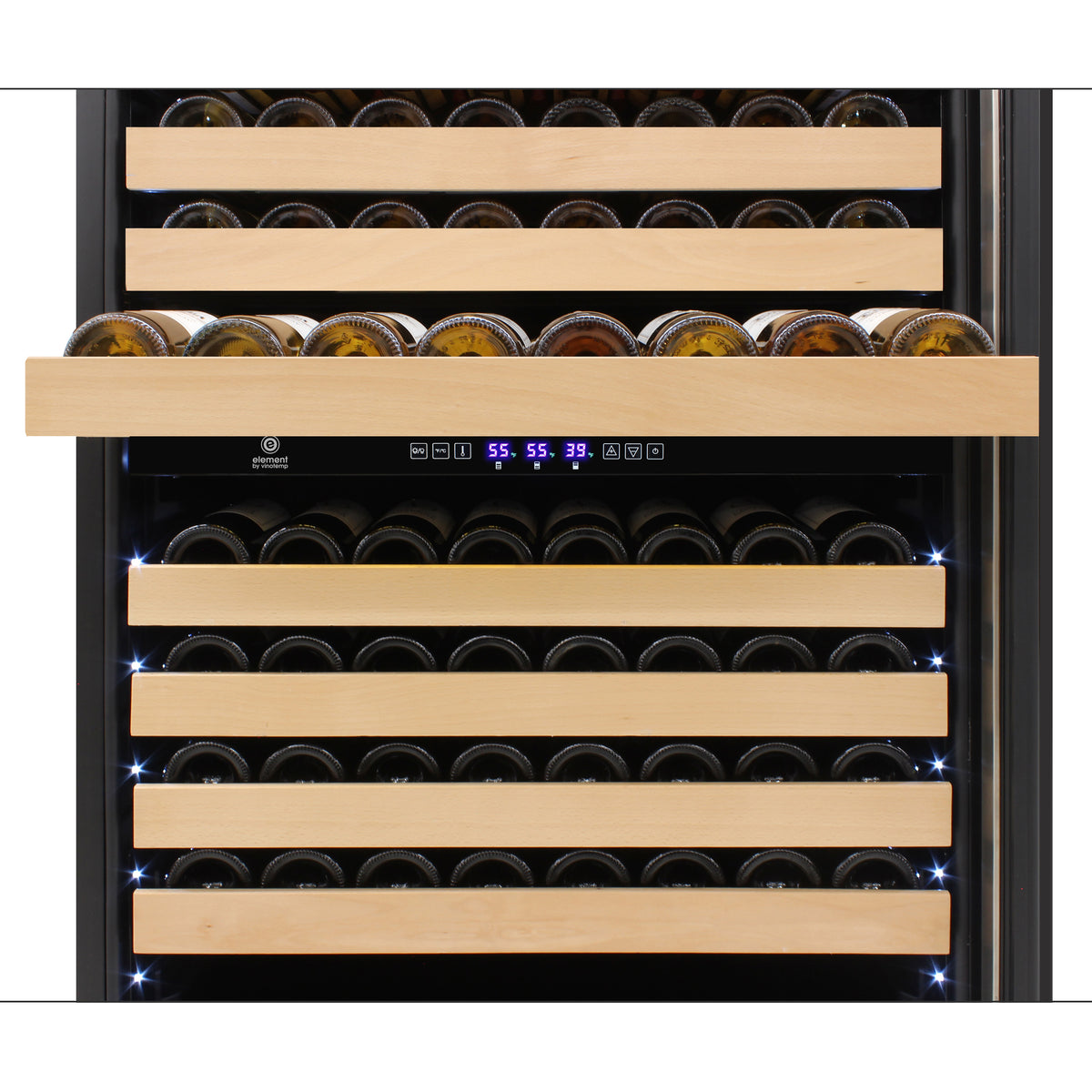 Vinotemp EL-BWC30TB Connoisseur Series Triple-Zone Wine and 2 Drawer Beverage Cooler, 135 Bottle Capacity, in Stainless Steel (EL-BWC30TB-S)