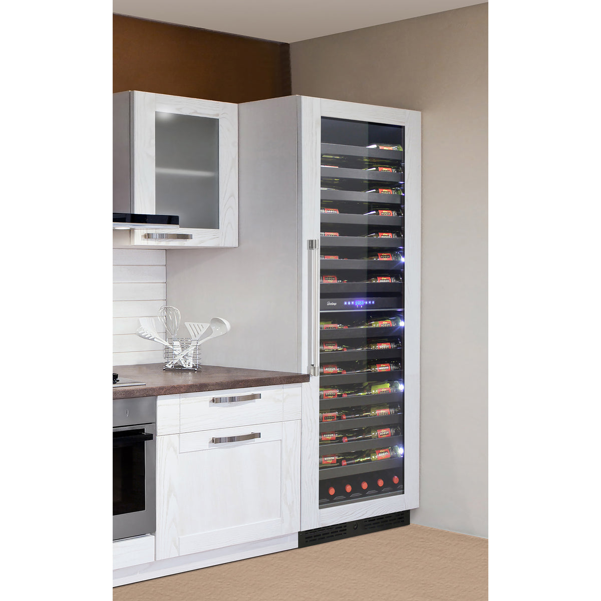 Vinotemp VT-24PR125 Private Reserve Series Panel Ready Dual-Zone 24" Wine Cooler, 126 Bottle Capacity, in Black