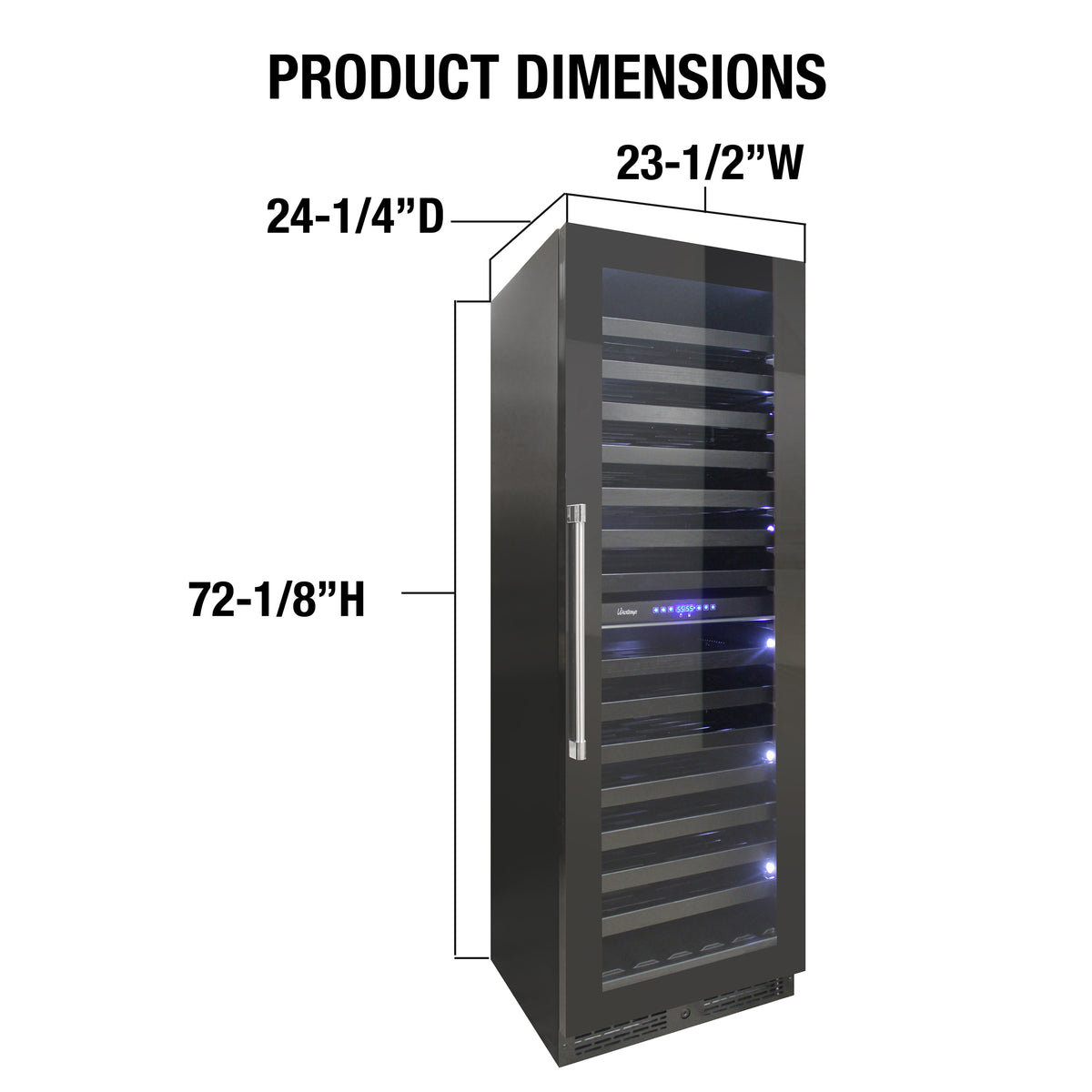 Vinotemp VT-24PR125 Private Reserve Series Panel Ready Dual-Zone 24" Wine Cooler, 126 Bottle Capacity, in Black